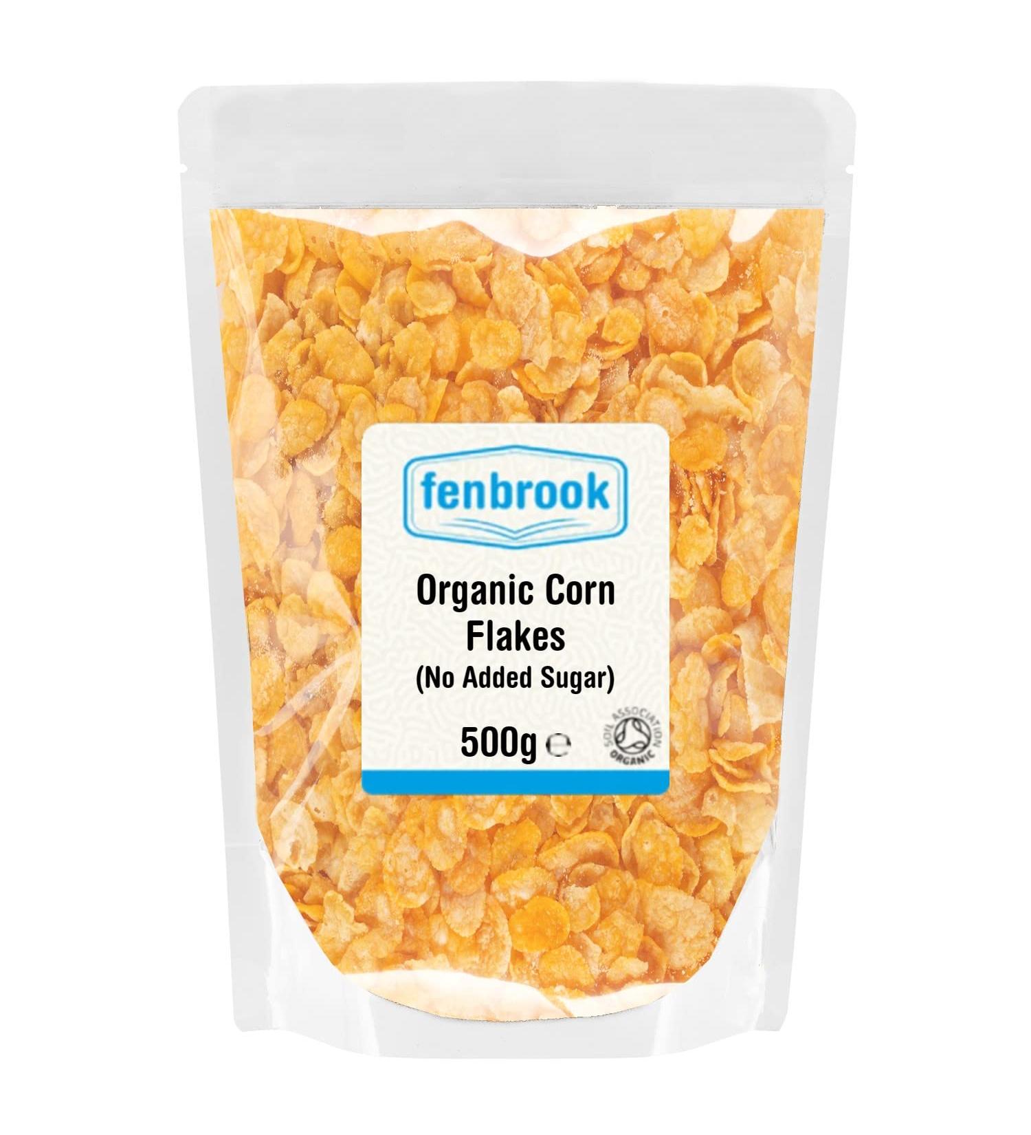 Organic Corn Flakes (No Added Sugar) 500g | Certified Organic by Fenbrook Organic - Buy Online on GoSupps.com
