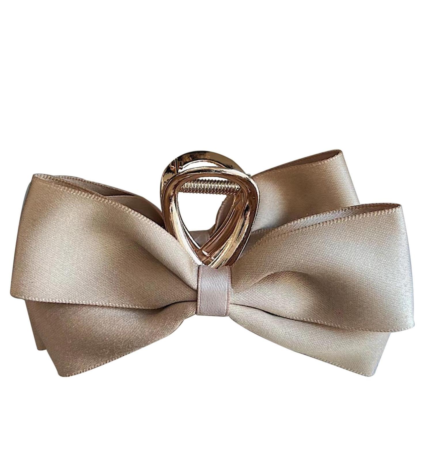 Bow Clips for Women Satin Hairclips | Nonslip Claw Clip Big Bow Hair Barrette Hair Dress Up Accessories for Birthday Show Champagne - Buy Online on GoSupps.com