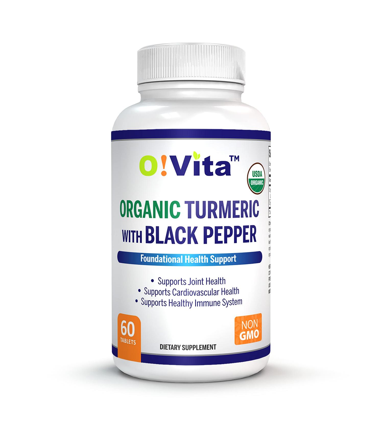 VITA Organic Turmeric with Black Pepper - Joint, Heart, and Immune Health Support (60 USDA Organic Non-GMO Vegan Tablets) - Buy Online on GoSupps.com