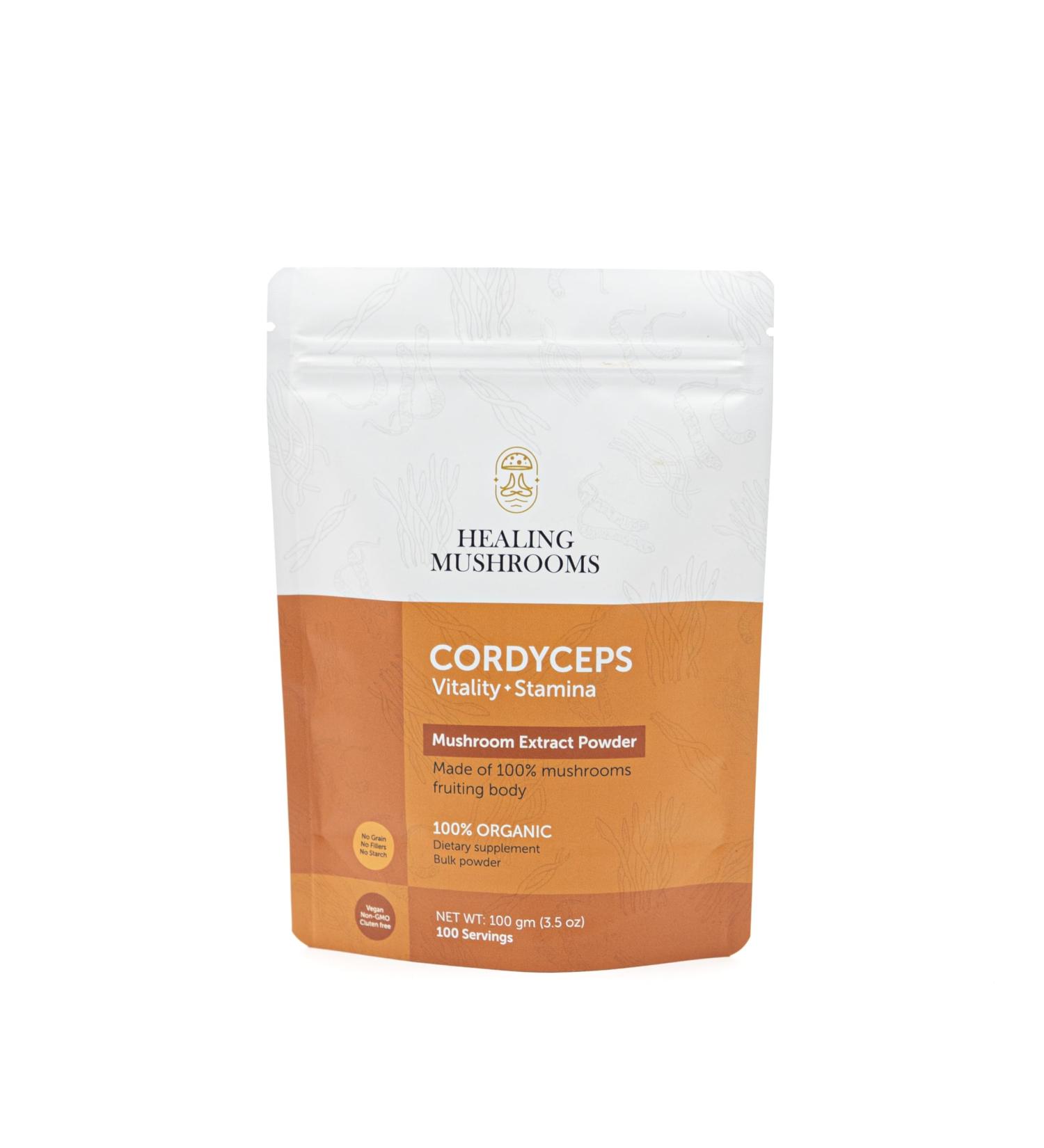 CORDYCEPS Mushroom Extract Powder for Peak Performance Energy & Immune Support (100 Gram) 3.53 Ounce (Pack of 1) - Buy Online on GoSupps.com