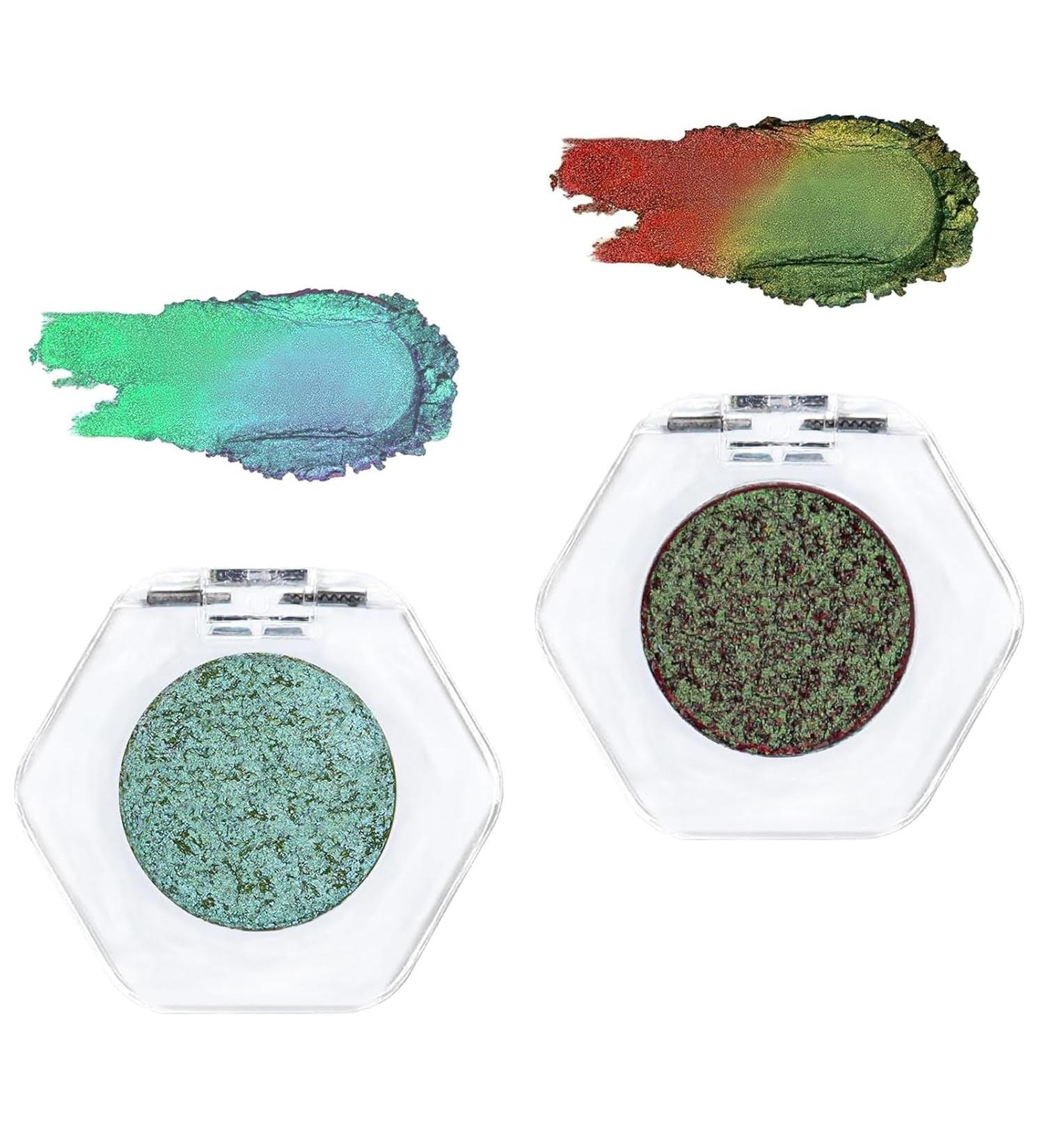 Adriana Nicole Cosmetics Eyeshadow Double Chrome Eye Shadow Ethereal Single Color-shifting Eyeshadow Adriana Nicole Eyeshadow Eyeshadow with Exquisite Glitters (Mix B) - Buy Online on GoSupps.com