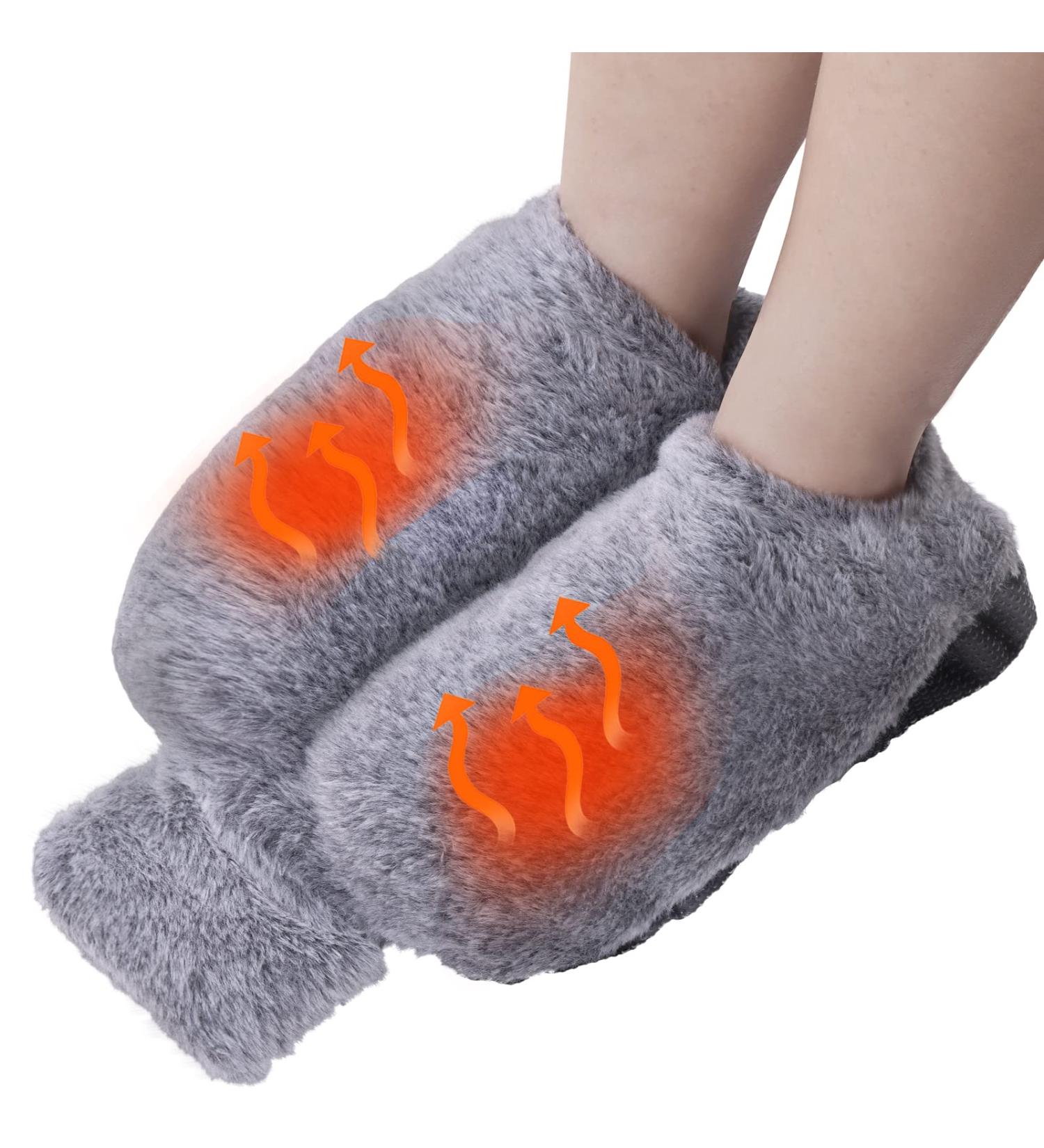 WARMTUYO Heated Foot Warmer 2 Litre Hot Water Bottle with Plush Cover - Anti-Slip Sole & Pouch for Pain Relief - Buy Online on GoSupps.com