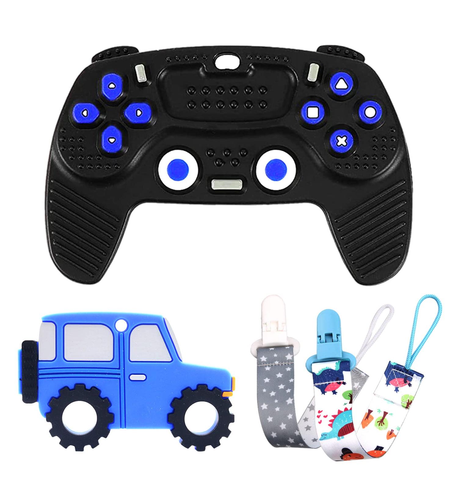 2 Pack Baby Teething Toys - Remote Control & Car Shape Silicone Teether Set for Babies - Buy Online on GoSupps.com