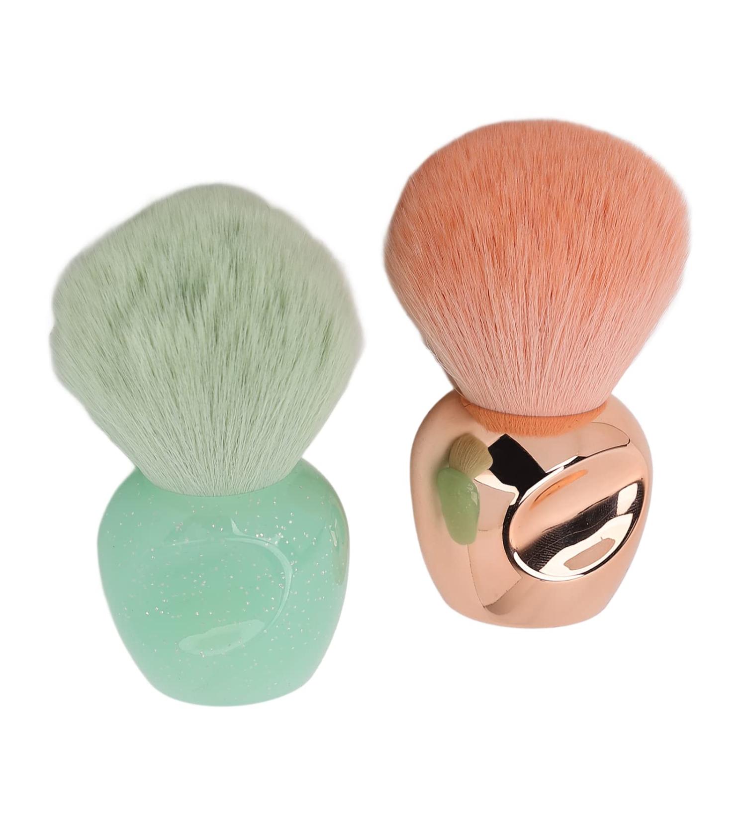 Soft Fluffy Hair Cosmetic Beauty Brush with Strong Powder Grasping Power Accurate Coloring Delicate Looking. Perfect for Loose Powder Blusher. Rose Gold Light Green - Buy Online on GoSupps.com