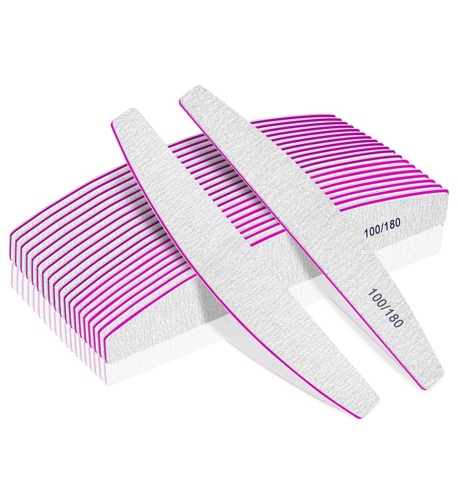 12pcs Double-Sided Nail Files 100/180 - Washable & Reusable for Gel & Acrylic Nails | Perfect for Nail Studios & Home Use - Buy Online on GoSupps.com