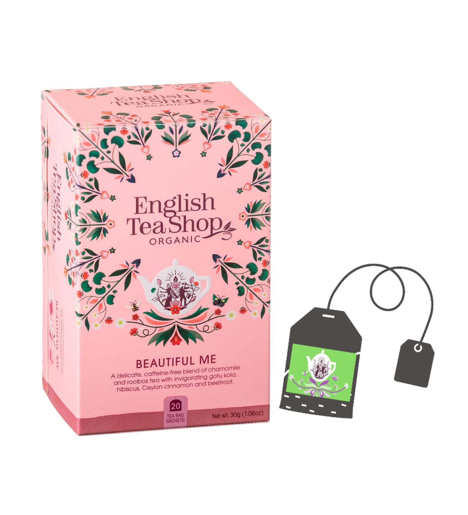  English Tea Shop English Tea Shop | Beauty Herbal Tea with Gotu Kola Cranberries and Rose Petals | Organic Fruity Infusion with Chamomile and Hibiscus - 20 Filters (30g) - Buy Online on GoSupps.com