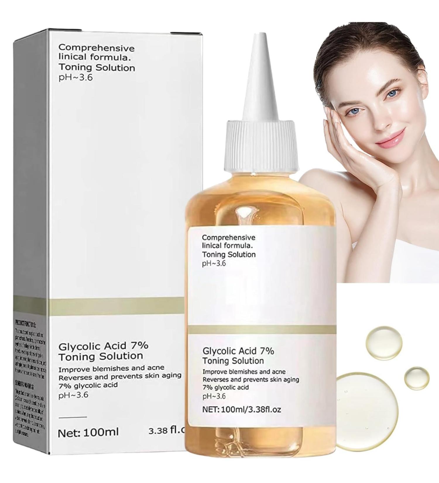 100ml Glycolic Acid 7% Toning Resurfacing Solution Glycolic Acid Toner Hydrating Toning Solution Glycolic Acid 7% Toning Solution Glycolic Acid Serum Face Serum for Women Glycolic Acid Peel for Acne - Buy Online on GoSupps.com