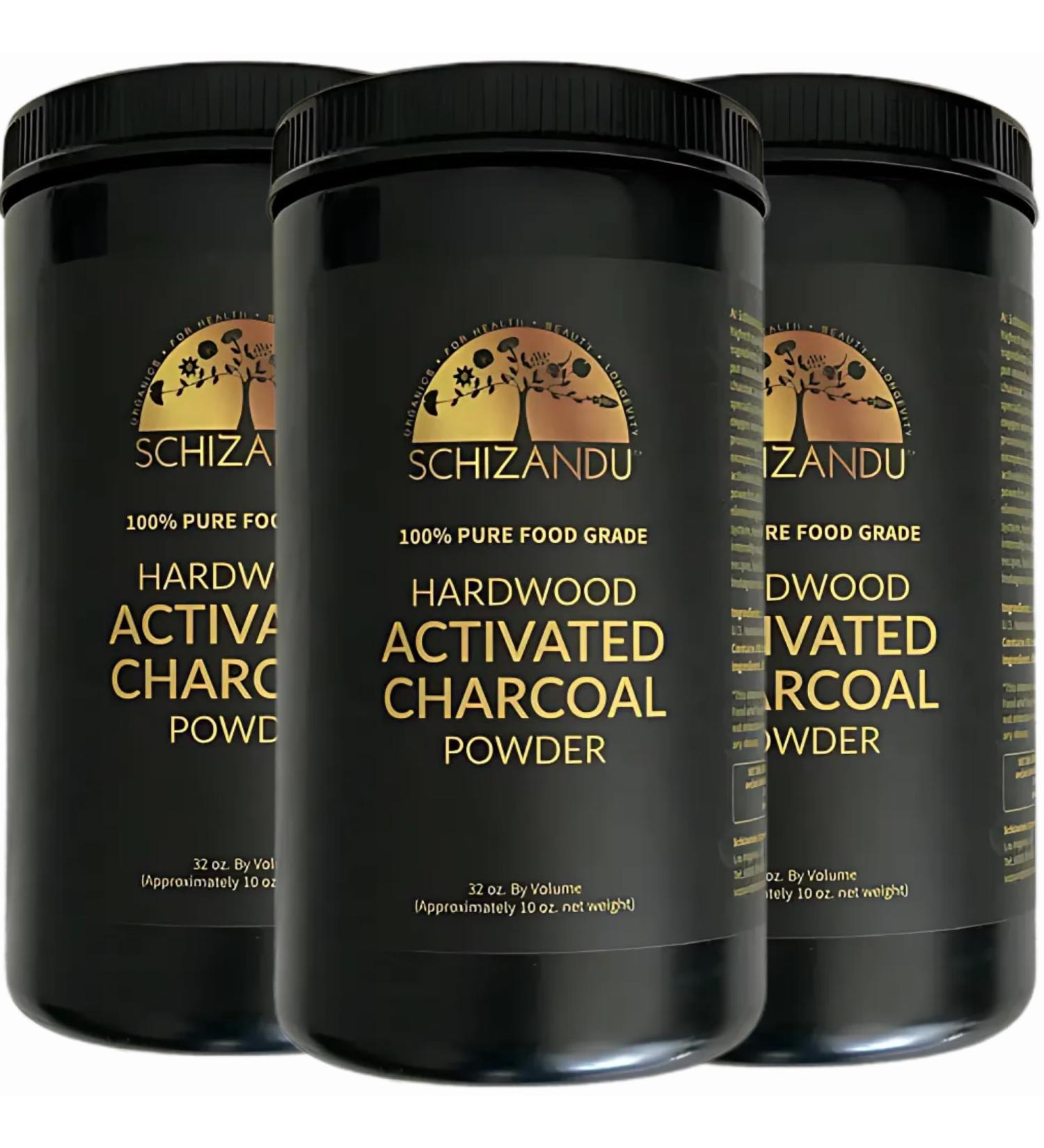 Activated Hardwood Charcoal Powder by Schizandu Vegan 100% | Supports Skin Body Teeth Whitening 3-Packs - Buy Online on GoSupps.com