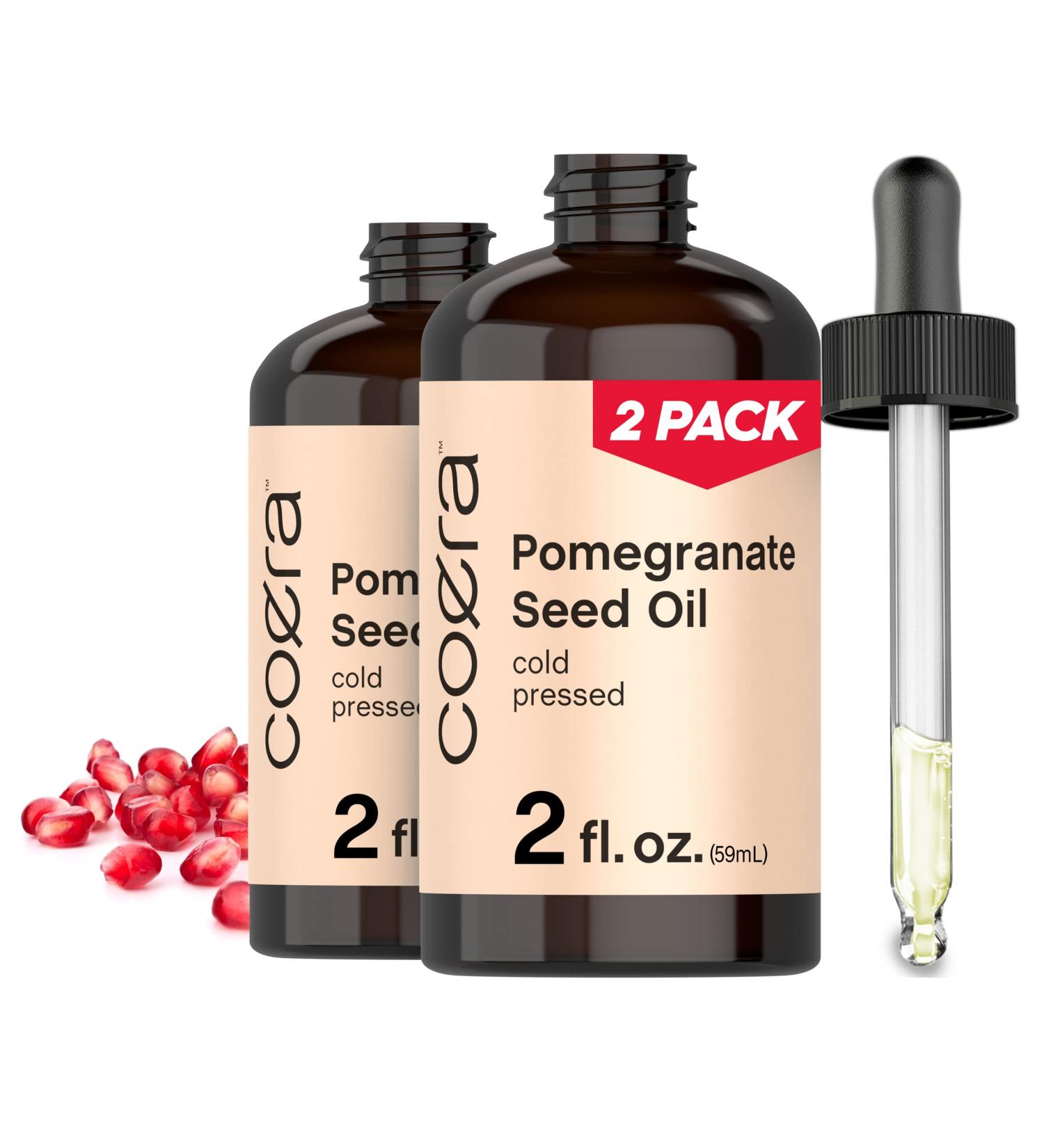Pomegranate Seed Oil 4 oz (2 x 2 oz) for Face & Hair | Promotes Clear Skin, Reduces Fine Lines | Non Comedogenic & Cold Pressed | SLS & Paraben Free - Buy Online on GoSupps.com
