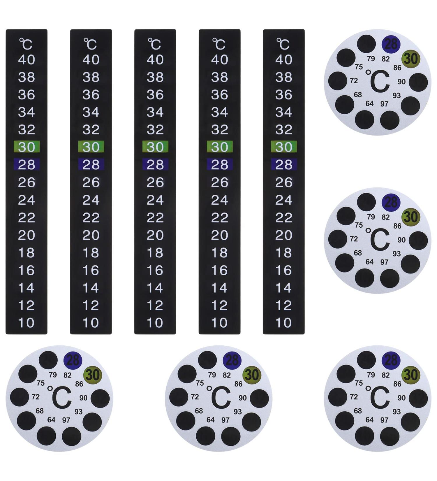 Emagentech 10-Pack Thermometer Stickers - Self-Adhesive Color Change Digital Temperature Display for Aquariums & Milk Bottles | Fast International Shipping - Buy Online on GoSupps.com