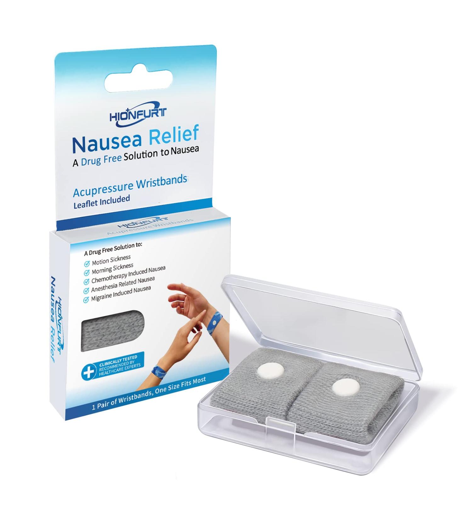 Hionfurt Anti Nausea Wristbands for Motion Sickness Relief - 1 Pair Random Color - Acupressure Nausea Relief for Adults, Kids, and Pregnant Women - Buy Online on GoSupps.com