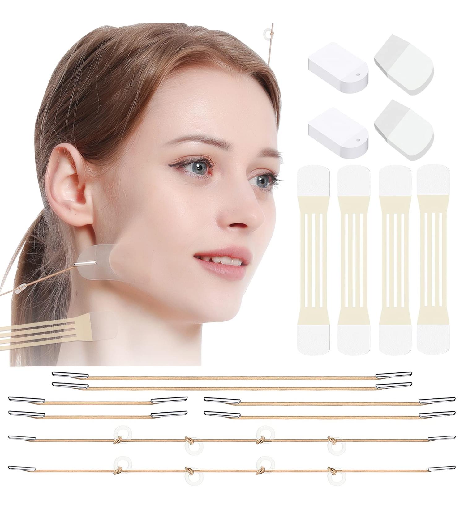 Face Neck Lift Tapes - 12 Elastic Bands & 60 Face Tapes for Wrinkle-Free, Firm Skin - Buy Online on GoSupps.com