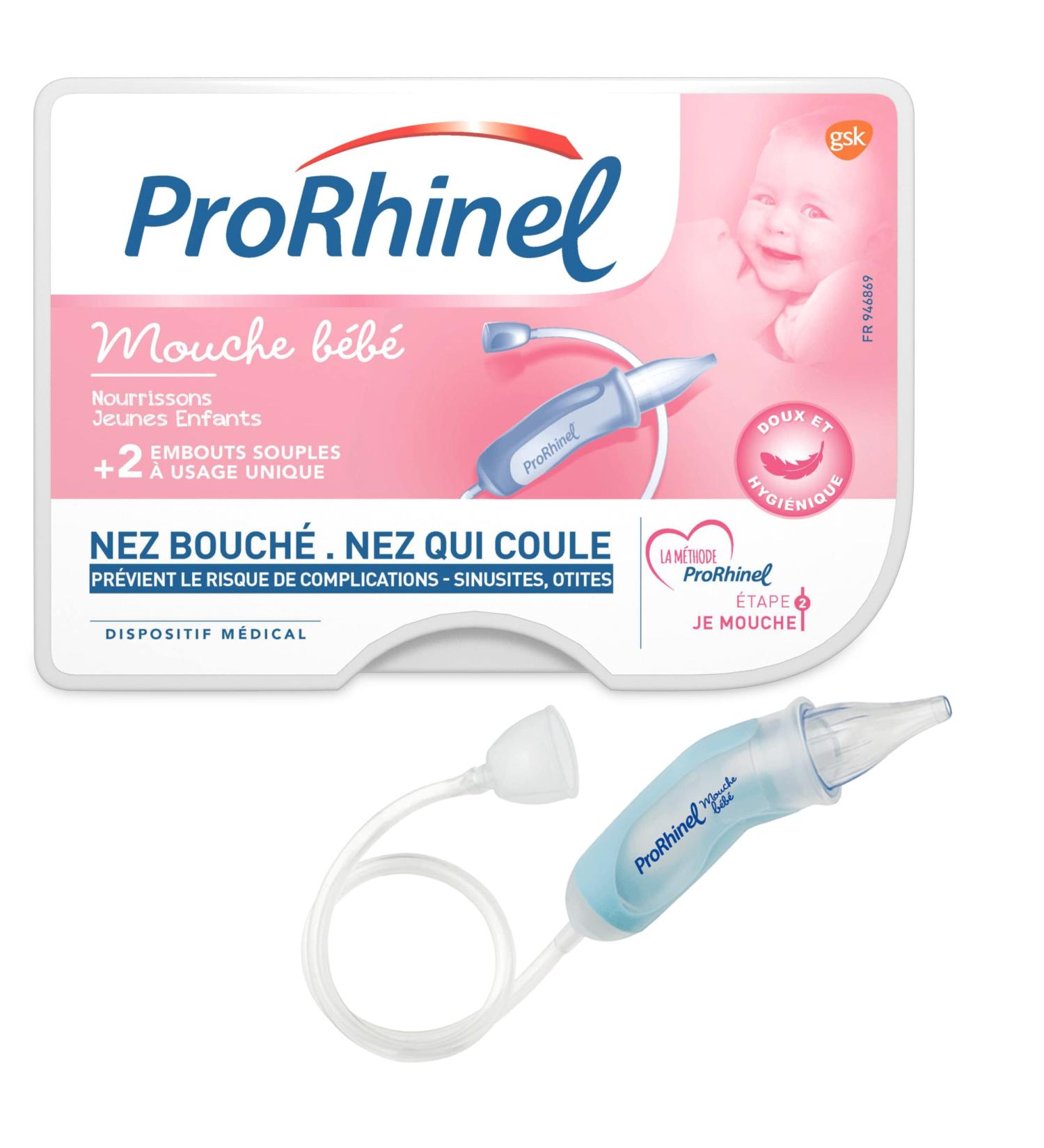 Prorhinel Baby Nasal Aspirator with Soft Tips + 2 Extra Tips - Buy Online on GoSupps.com
