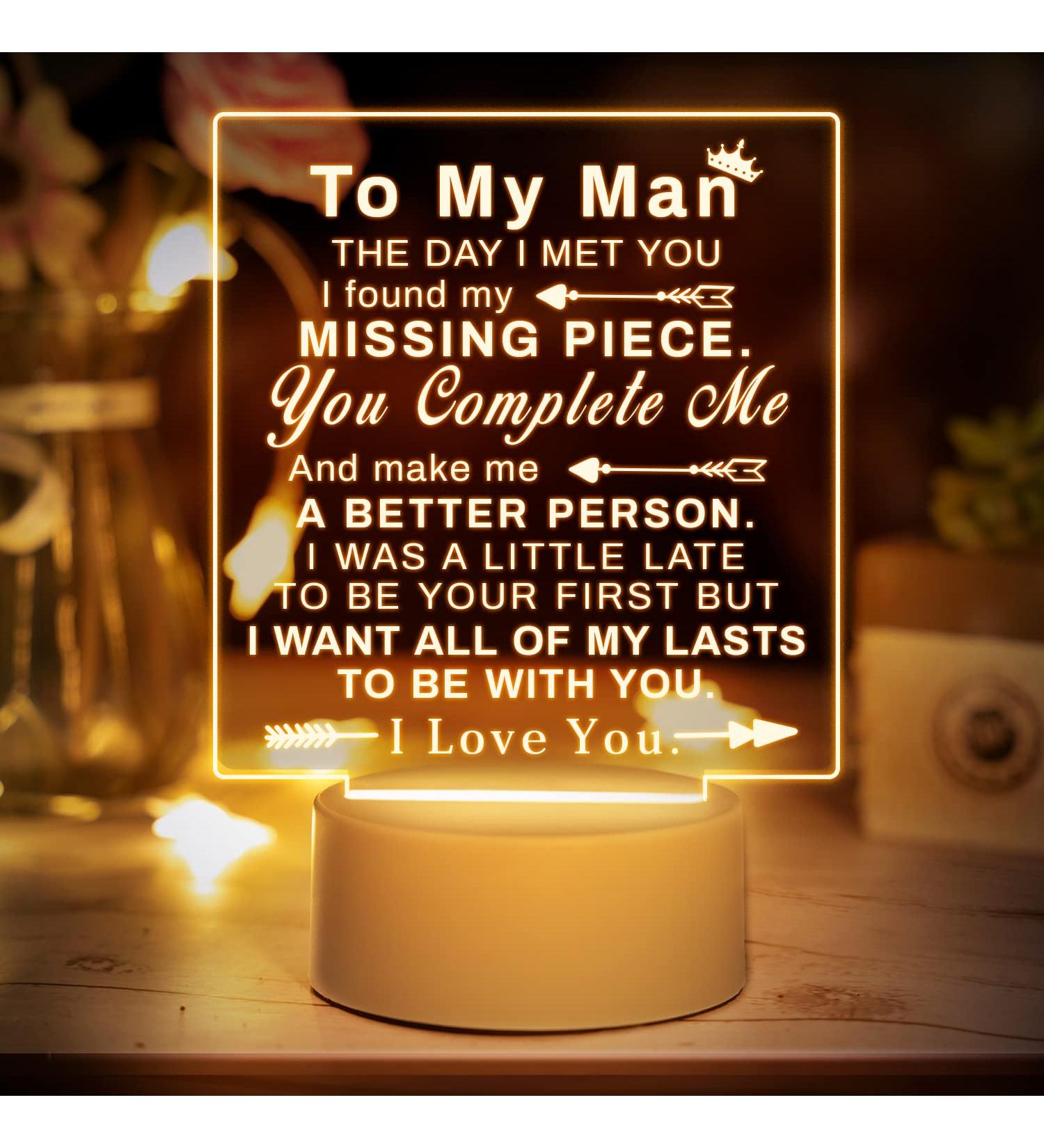 Boyfriend Christmas Gifts - Boyfriend Birthday Gifts Night Light Touching Words Engraved Christmas Gifts for Him Gifts for Boyfriends 1 Year Anniversary Boyfriend Gifts - Buy Online on GoSupps.com