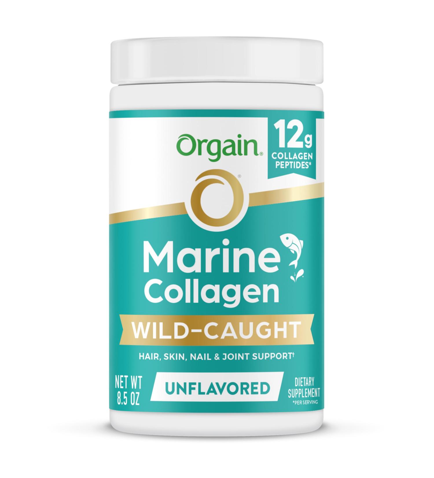 Orgain Wild-Caught Marine Collagen Peptides Powder for Women & Men Hair Skin Nail & Joint Support Supplement 12g Collagen Per Serving Pescatarian & Paleo Non-GMO Unflavored Type I & III 8.5oz - Buy Online on GoSupps.com