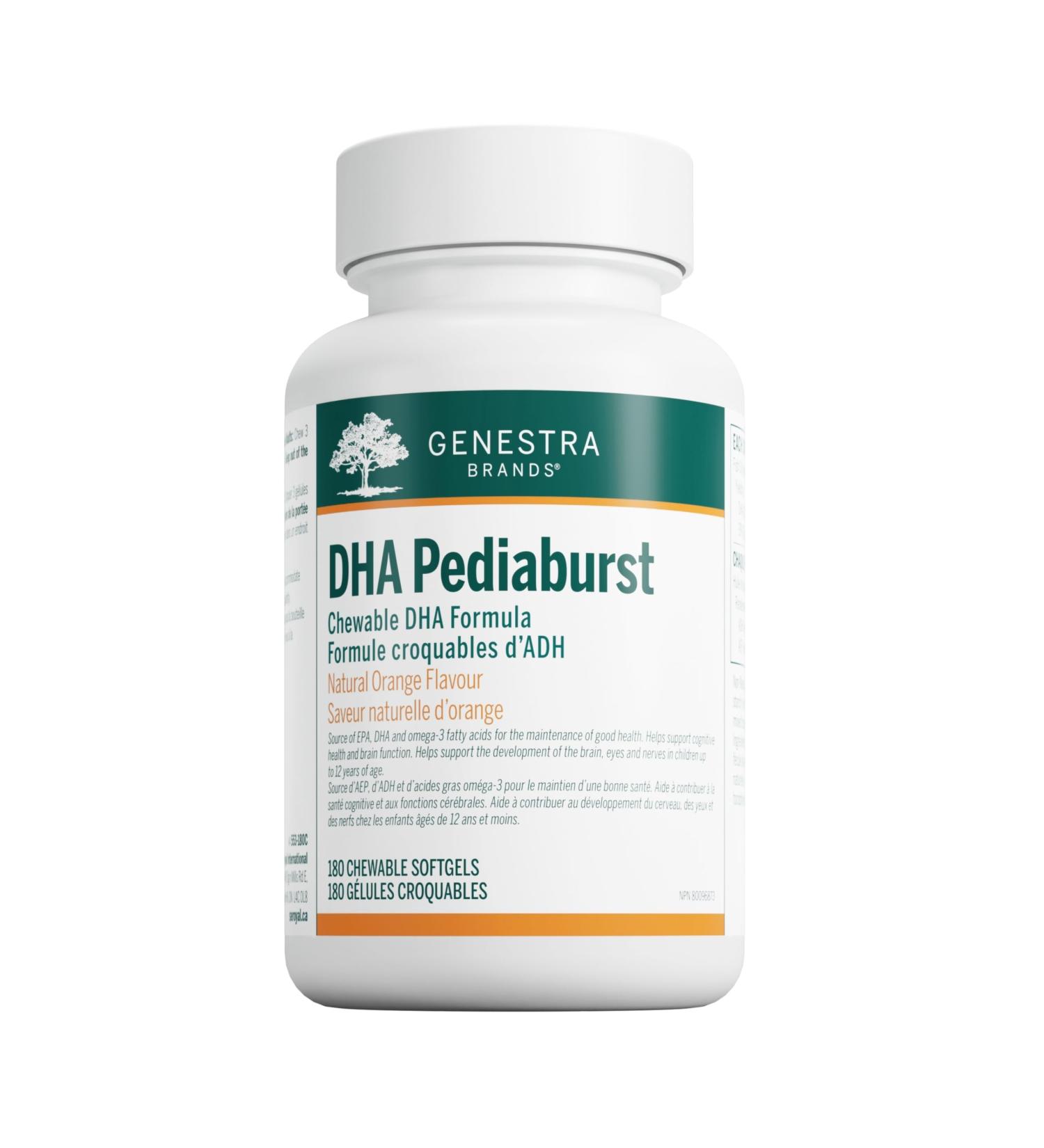 Genestra Brands - DHA Pediaburst - Chewable DHA Supplement - 180 Chewable Softgels - Natural Orange Flavour - Buy Online on GoSupps.com