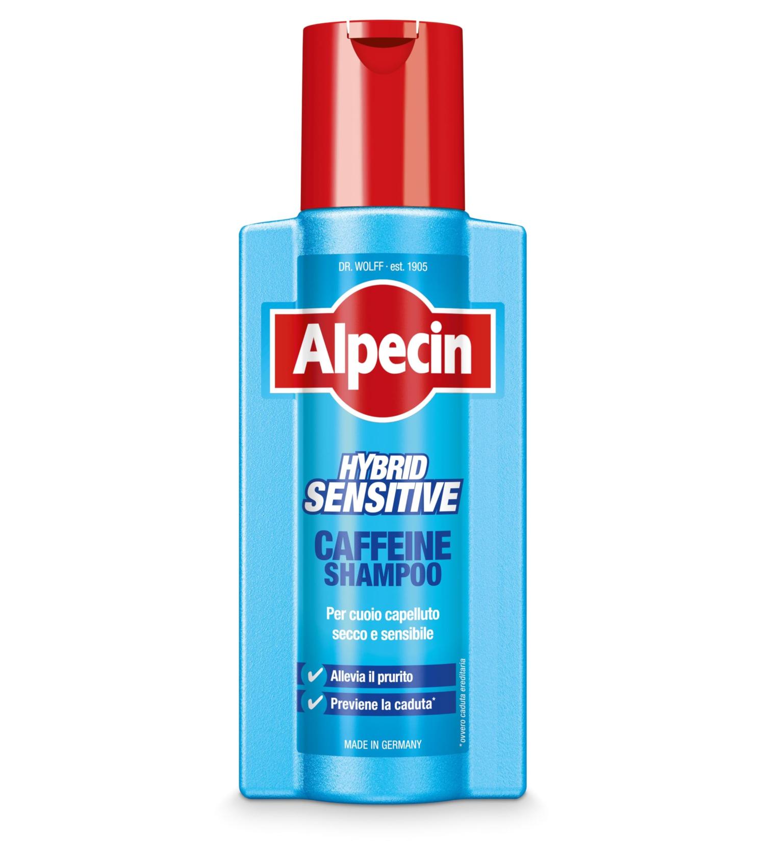 Alpecin Hybrid Coffein Shampoo 1 x 250 ml - Suitable for sensitive or itchy scalp this is the caffeine shampoo that prevents hair loss. - Buy Online on GoSupps.com