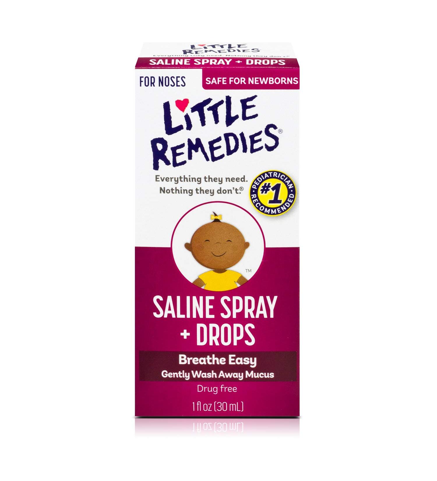 Little Remedies Saline Spray/Drops for Easy Breathing | 1 oz | Gentle Mucus Wash | Newborn Safe - Buy Online on GoSupps.com