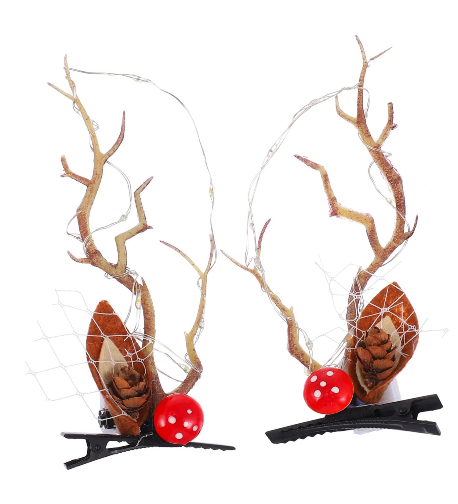 minkissy 2 Pairs Luminous Antler Hair Clip Reindeer Antlers Hair Clips Reindeer Antlers Xmas Hairpins Reindeer Ears Clips Girls Dresses Deer Antlers Hair Holder Pp Christmas Deer Elk Horns - Buy Online on GoSupps.com