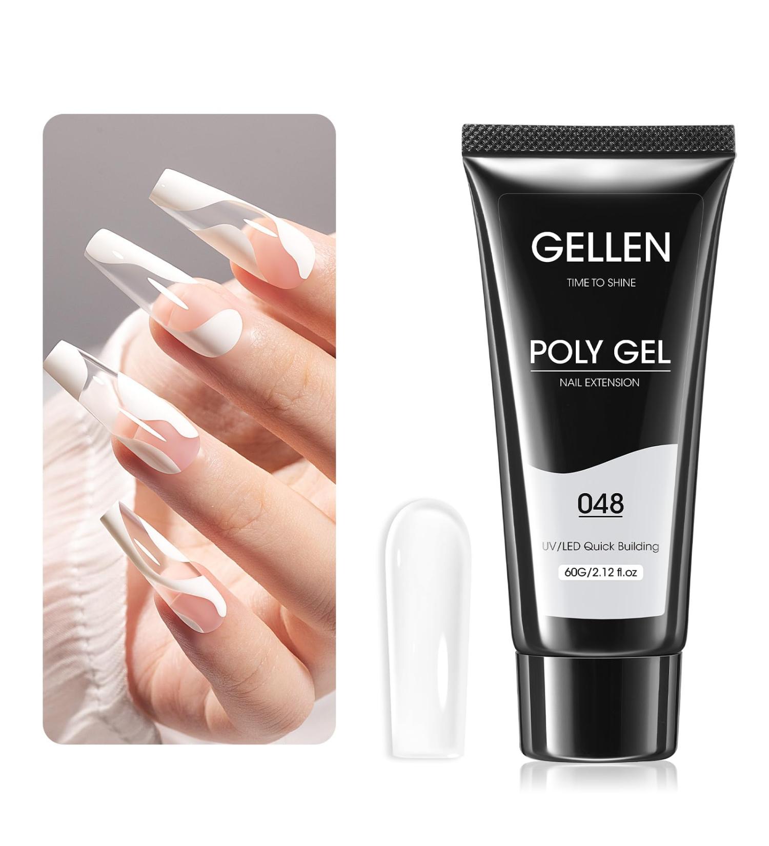 Gellen Poly Gel Clear Nail Extension Gel - 60g | Long Lasting Builder Gel for Salon & DIY Nail Art | Strong & Trendy Nail Enhancer - Buy Online on GoSupps.com