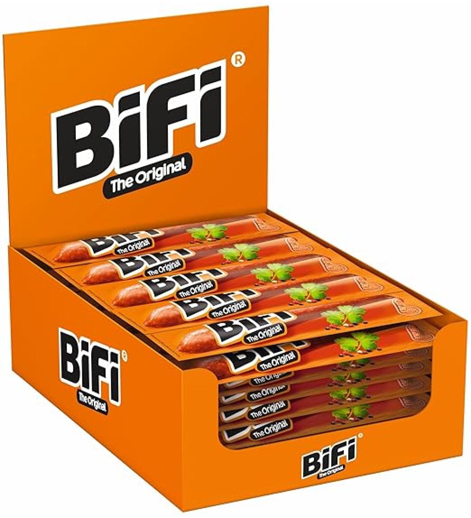 Buy BIFI Original Salami Sticks - 16-Pack (64 x 18.5g) - Air-Dried Sausage Snack for On-the-Go Office & Sports - Flavorful Pepper Coriander & Garlic! - Buy Online on GoSupps.com