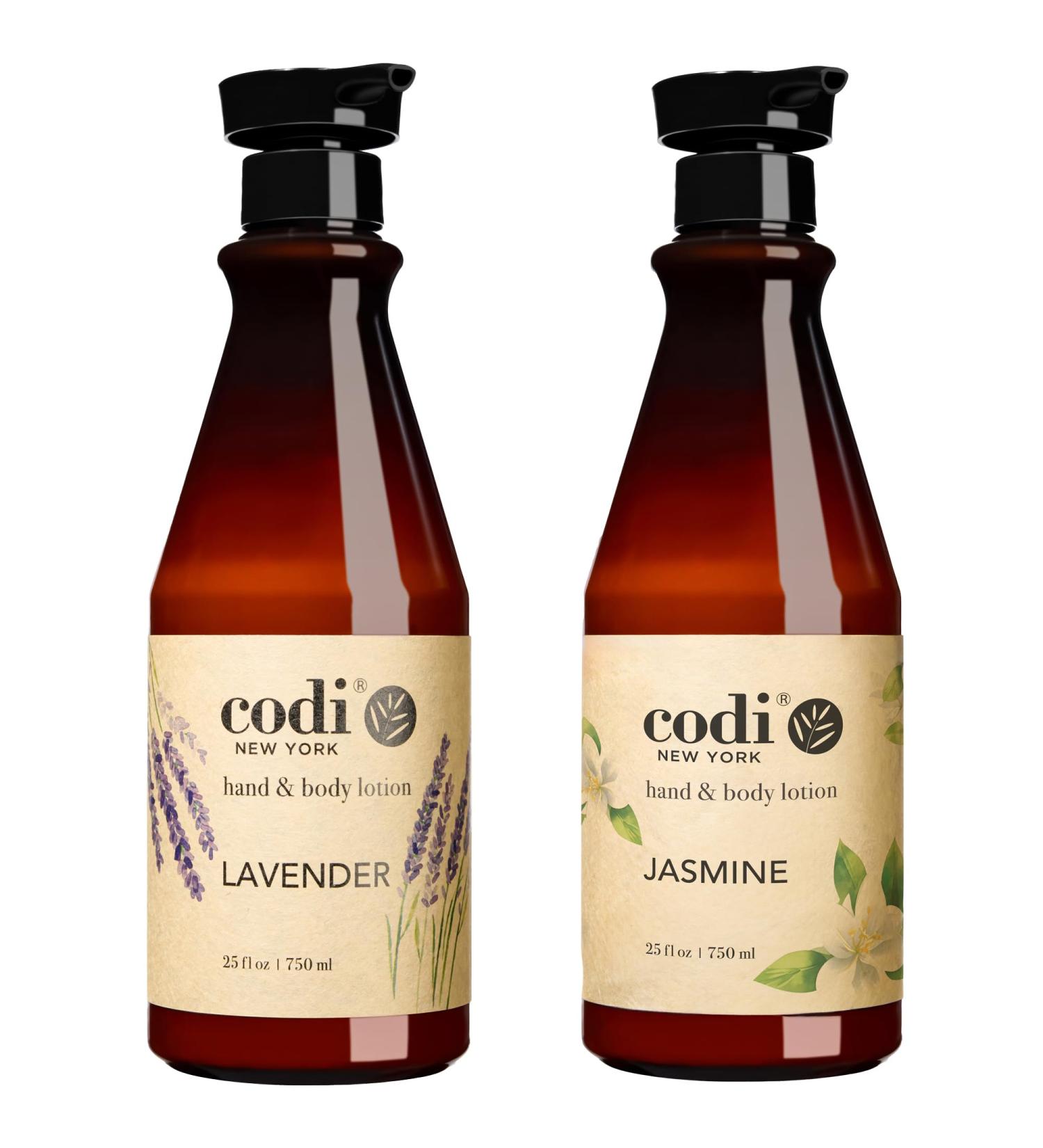 CodiNCodi Hand & Body Lotion Jasmine & Lavender 750 ml (25 Fl Oz 1 each) Professional Size Moisturizer with Natural Extracts Hydrating Non-Greasy Formula for All Skin Types