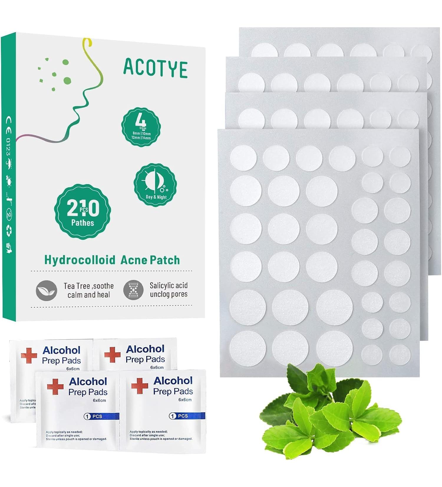 Buy Acotye Anti Pimple Patch - Hydrocolloid Acne Treatment with Tea Tree Oil & Salicylic Acid - Day & Night - 210 Pieces in 4 Sizes - International Shipping Available - Buy Online on GoSupps.com