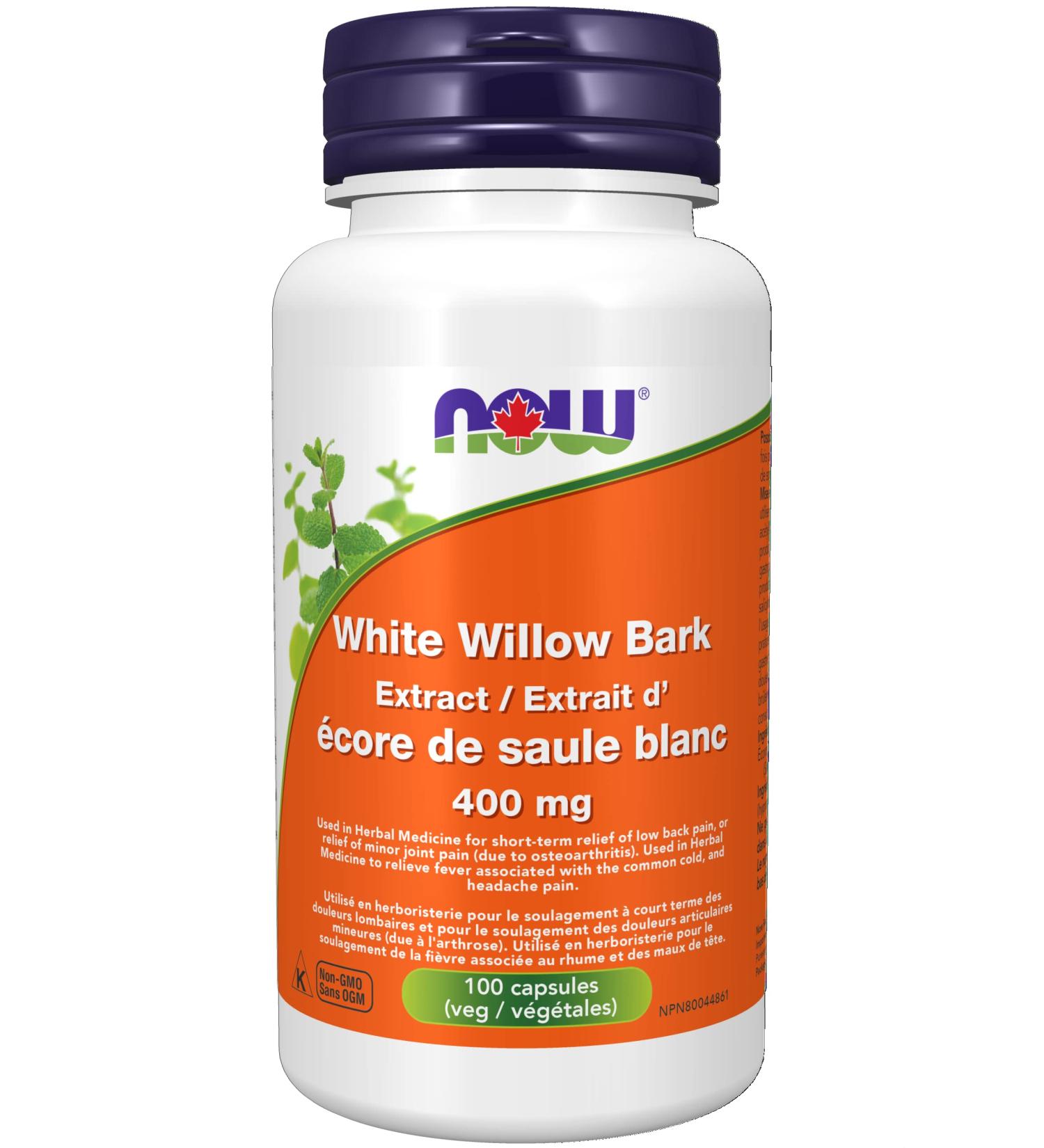 NOW Supplements White Willow Bark Extract 400mg Capsules 100 Count - Buy Online on GoSupps.com
