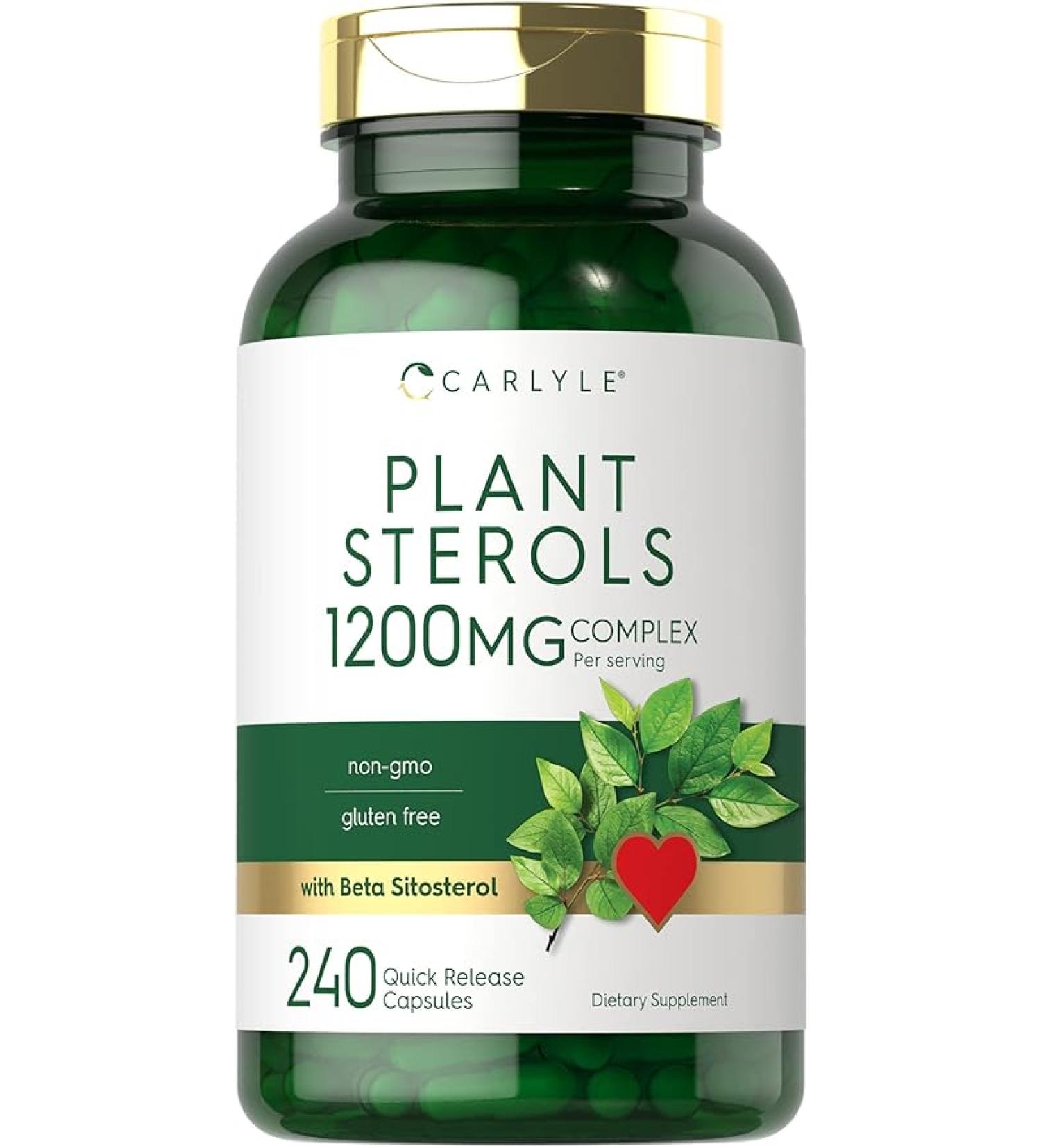 Carlyle Plant Sterols 1200 mg | 240 Ultra Potent Capsules | Non-GMO and Gluten Free Supplement | with Beta Sitosterol - Buy Online on GoSupps.com
