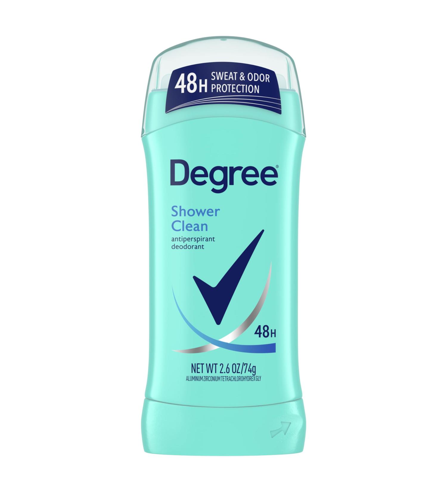 Degree Original Antiperspirant Deodorant Shower Clean 48-Hour Sweat & Odor Protection Antiperspirant for Women 2.6 oz rose and jasmine blended with delicate fruit 2.6 Ounce (Pack of 1) - Buy Online on GoSupps.com