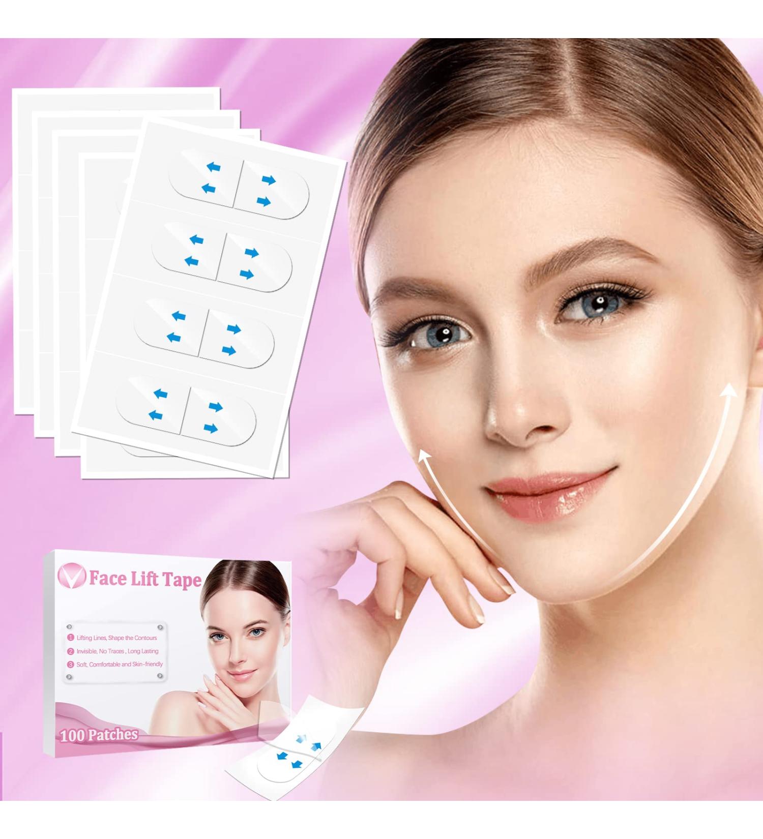 Invisible Face Lift Tape for Instant Facelift - 100 PCS Waterproof Bands for Neck, Eyes, Jowls & Double Chin - Face Lifter Makeup Tape - Buy Online on GoSupps.com