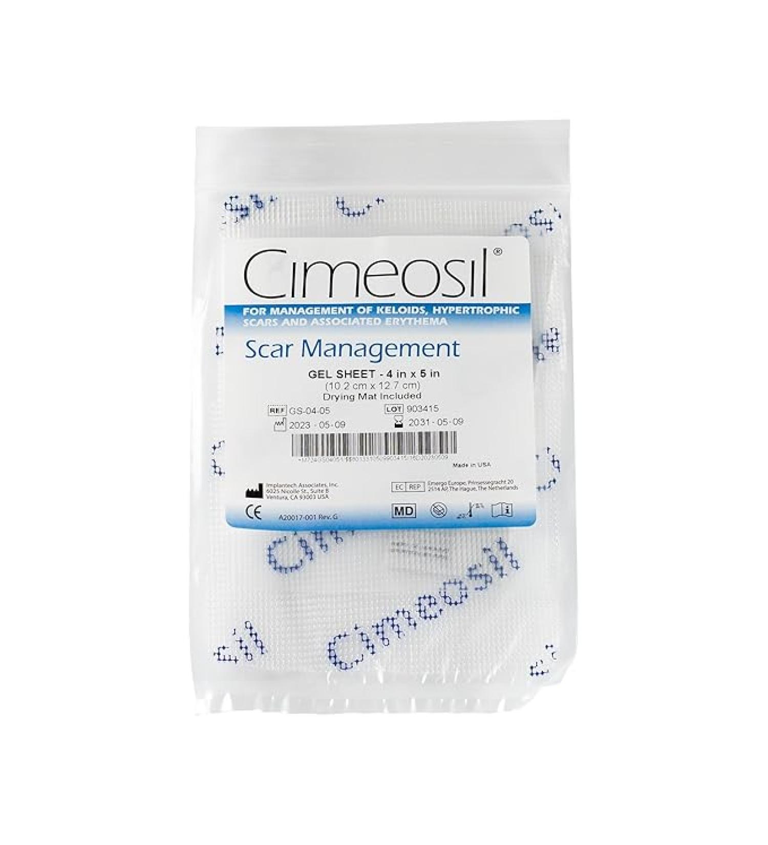 Cimeosil Gel Sheet 4 x 5 inch - Scar Treatment for Keloid & Hypertrophic Scars - Buy Online on GoSupps.com
