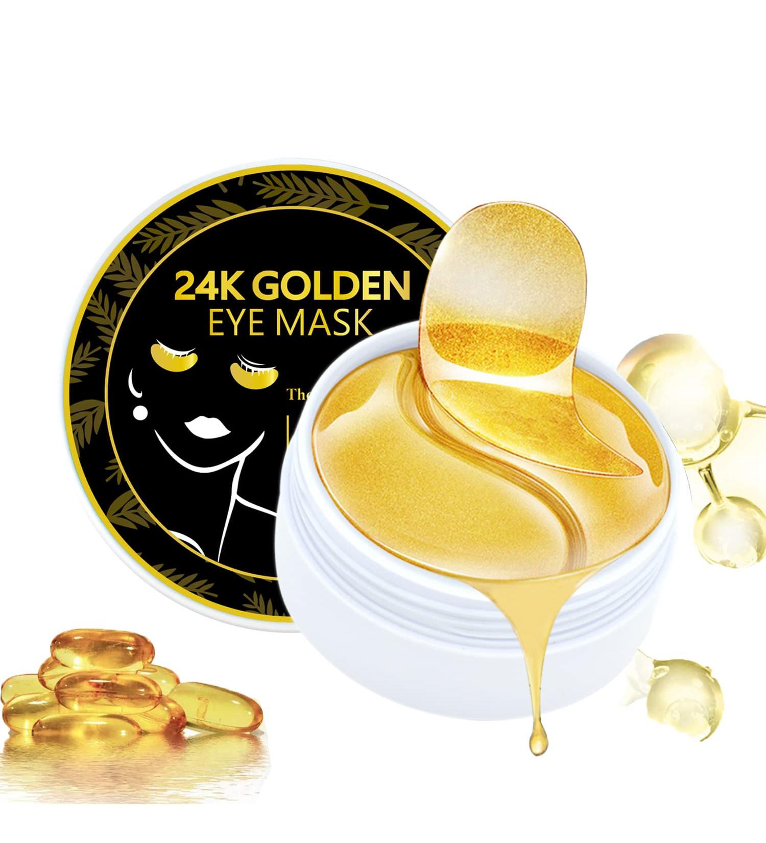 24K Gold Under Eye Patches - 60PCS Anti-Aging Collagen Gel Masks for Puffy Eyes Dark Circles and Fine Lines - Moisturizing Treatment for Men & Women - Buy Online on GoSupps.com