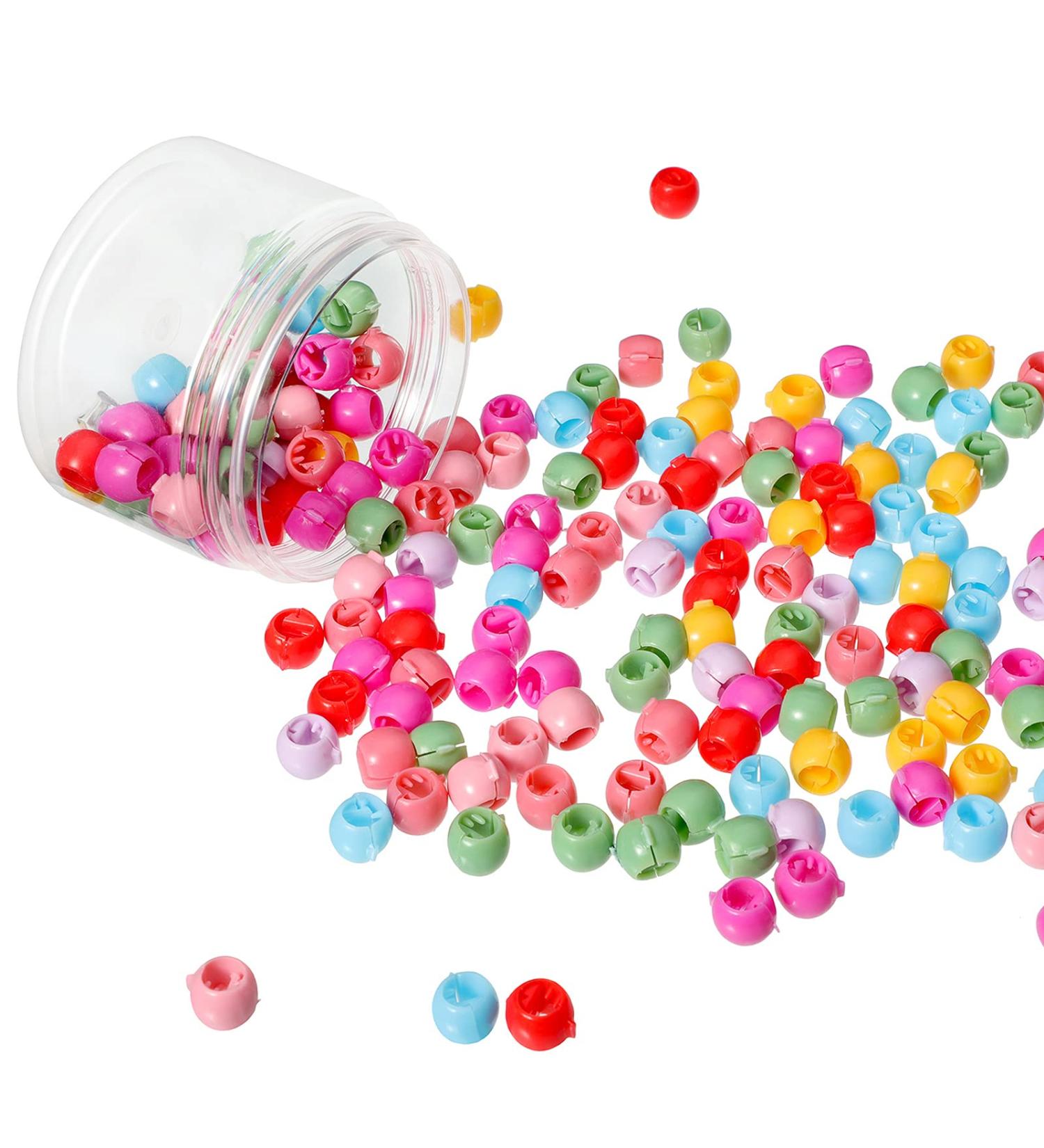 100 Mini Hair Claw Clips - Colorful Bead Hair Pins for Girls, Kids, Toddlers - Small Plastic Clamps for Women - Hair Accessory - Buy Online on GoSupps.com