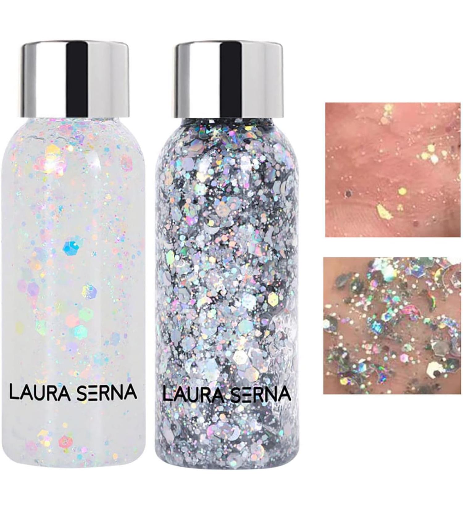 Buy Body Glitter Gel - Mermaid Sequins Chunky Glitter for Face Eyes Hair & Nails (2 Pack - Color G) | Long Lasting Sparkling Makeup Accessories - Buy Online on GoSupps.com