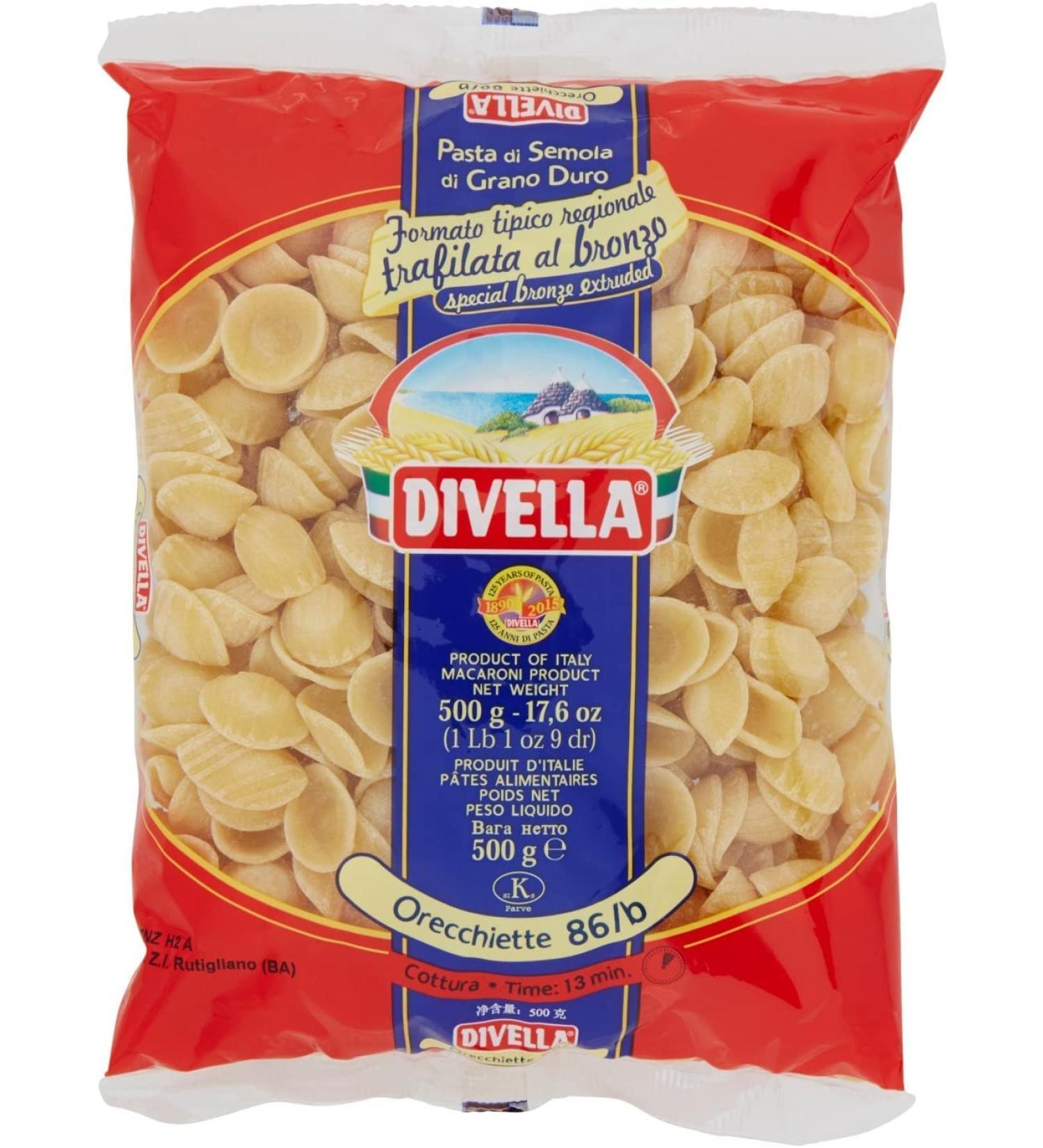 Italian Gourmet E.R. Divella Orecchiette N. 86/P Pack of 10 durum wheat semolina pasta 500 g + Italian Gourmet Polpa di Pomodoro 400 g - Buy Online on GoSupps.com