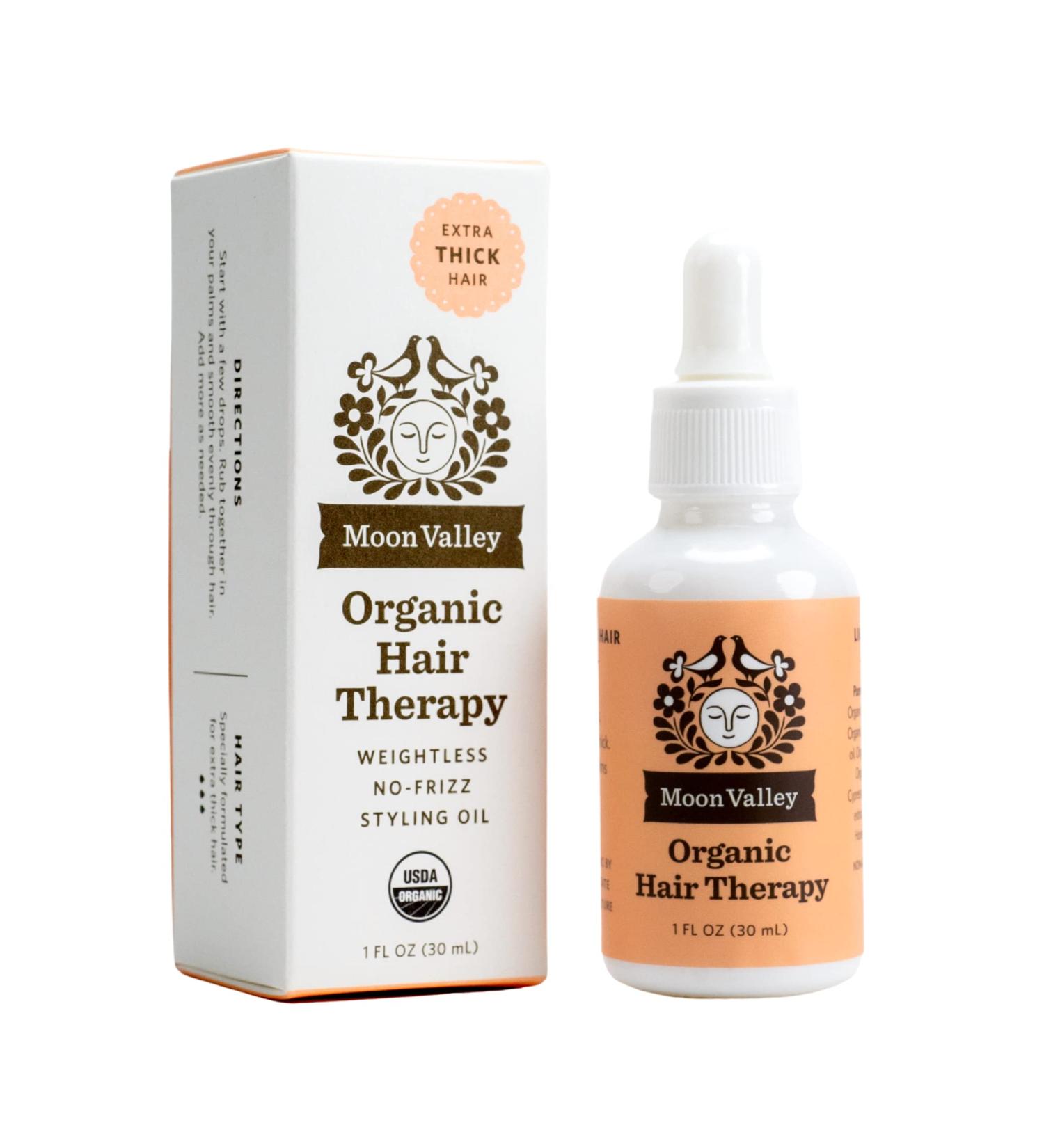 Moon Valley Organics Hair Therapy with MCT, Jojoba, Argan Oil & Rosemary - Frizz Reduction, Hydration, Healing for Extra Thick Hair - Buy Online on GoSupps.com