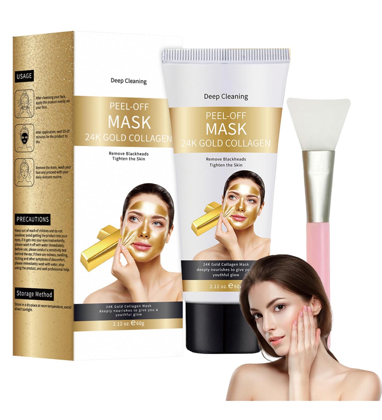 08 24K Gold Face Mask Peeloff Mask AntiWrinkle AntiAging Face Mask Face Mask Face Mask with Hyaluronic Acid Moisture and AntiAging for Firming 60 g - Buy Online on GoSupps.com