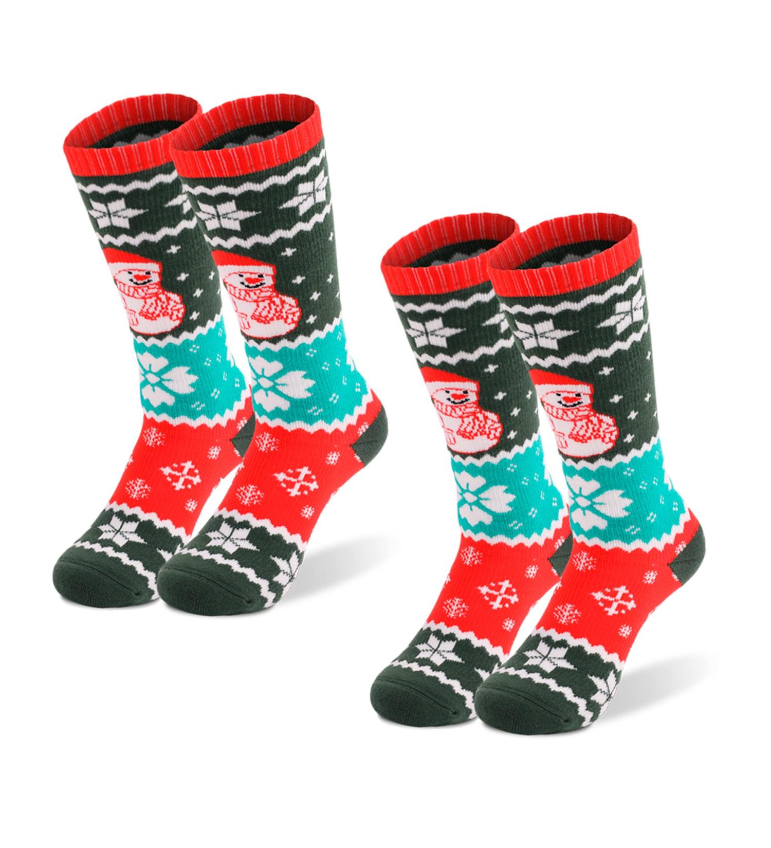 Hysenm Kids Ski Socks - 2 Pairs Warm Long Thick Snow Socks for Boys & Girls - Cotton Christmas Gift - Pattern 3 - X-Small - Buy Online on GoSupps.com