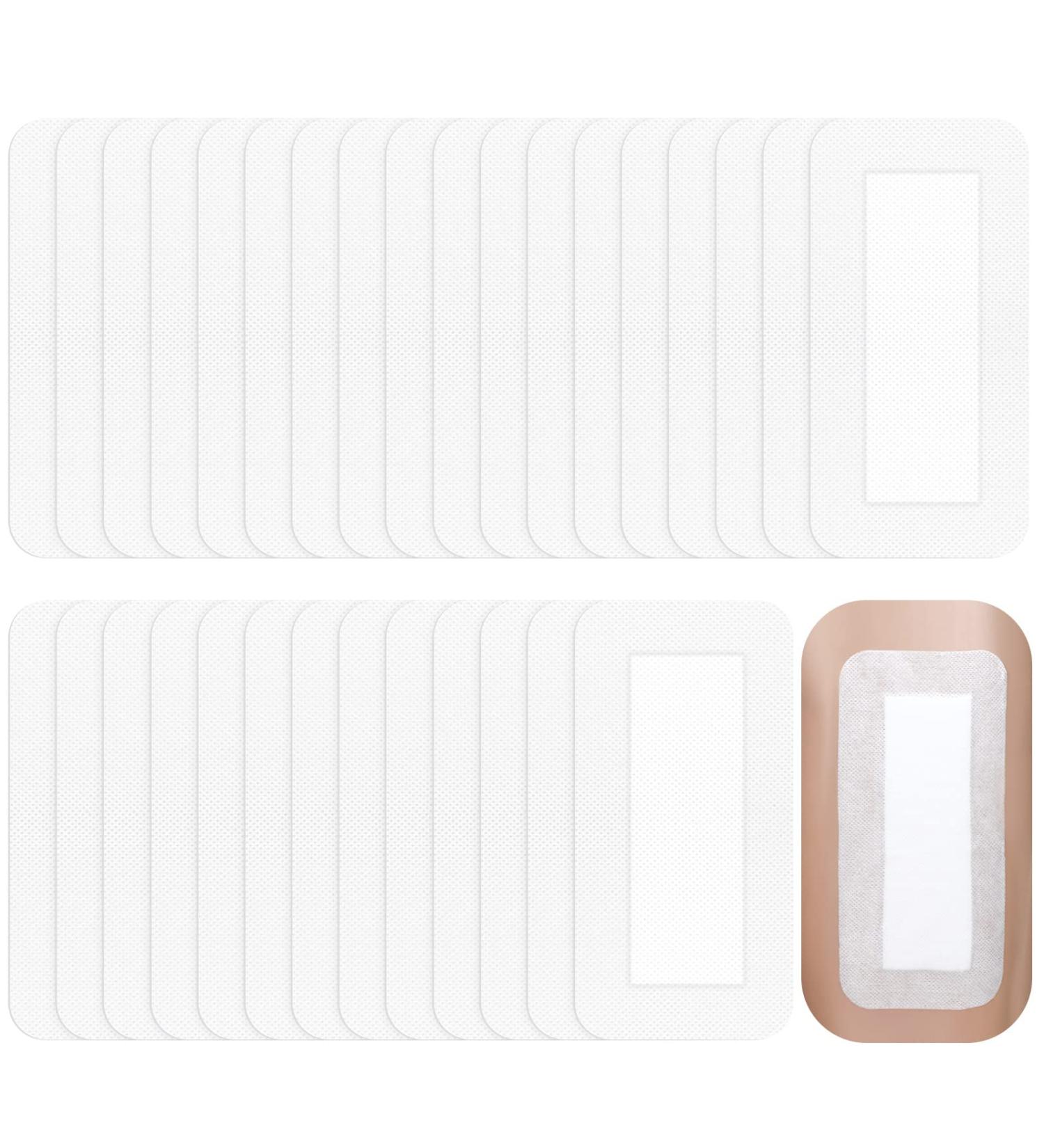 30-Piece Sterile Adhesive Gauze Island Dressing Pads, 4x8 Inch - Breathable Borders, Individually Packed - Wound Bandage for Post-Shower Care - Buy Online on GoSupps.com