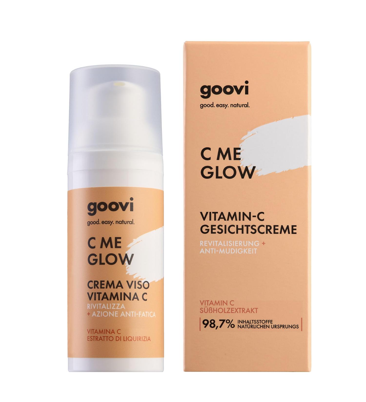 Goovi GOOVI C Me Glow Vitamin C Face Cream - Revitalizing Hyaluronic Acid Cream - For radiant and hydrated skin - 50 ml - Buy Online on GoSupps.com