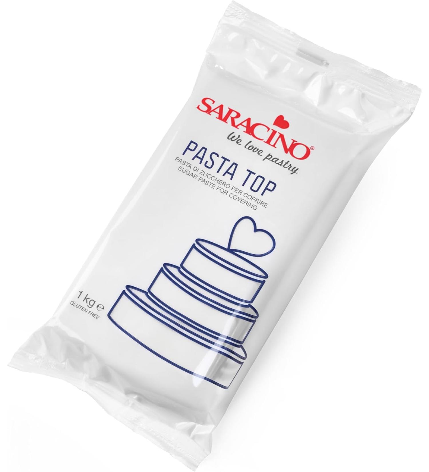 Saracino Sugar Paste Top White Fondant for Covering 1 kg Made in Italy - Buy Online on GoSupps.com