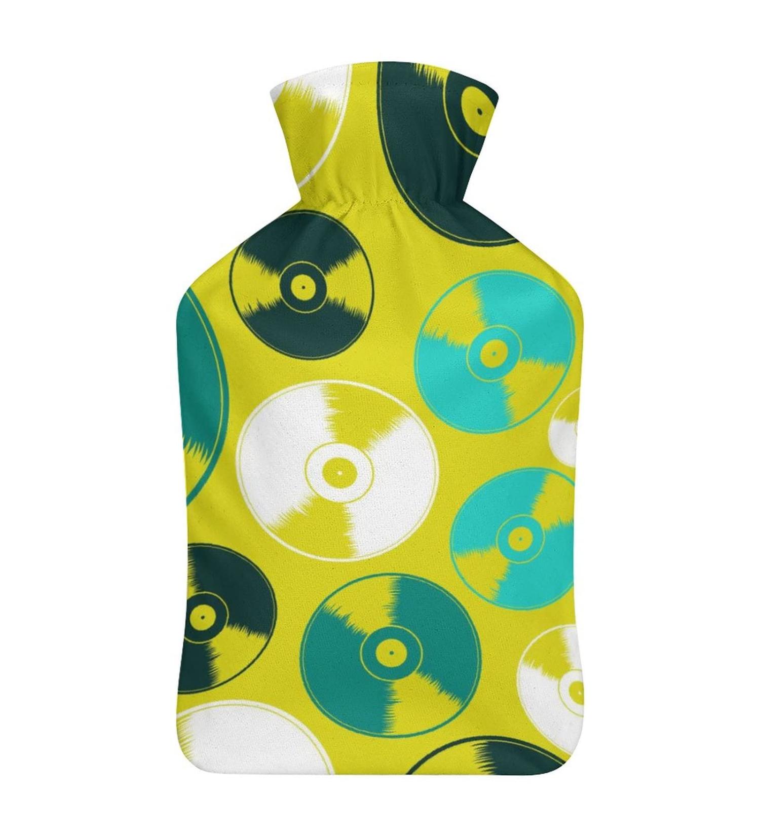 Color Circle Hot Water Bottle with Plush Cover Bed Warmer for Adults & Children | 26.5x15.3cm | International Shipping Available - Buy Online on GoSupps.com