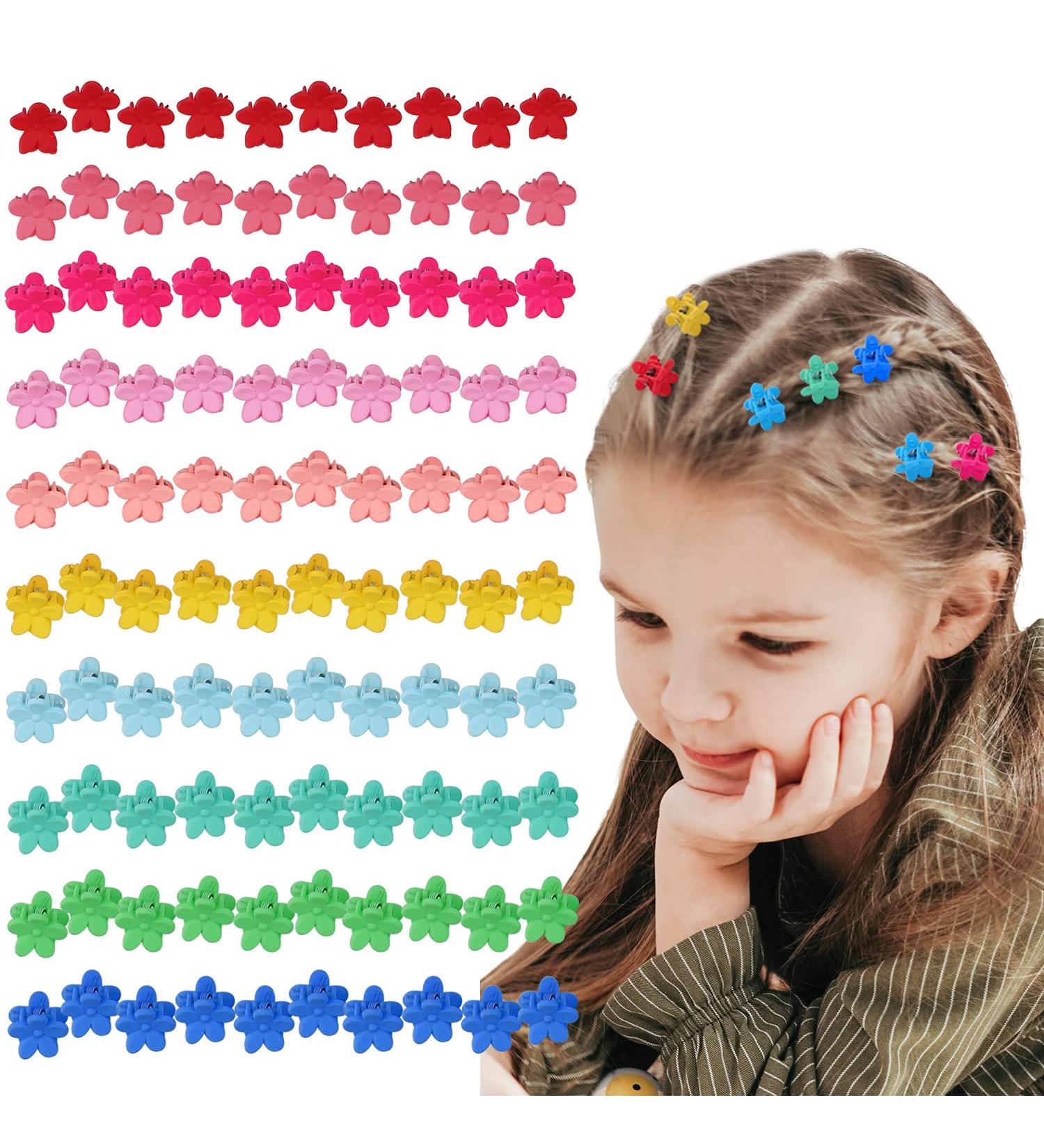 100 PCS Small Hair Clips for Girls | Mini Hair Claw Clips for Women | Floral Butterfly Hair Accessories | 10 Colors - Buy Online on GoSupps.com