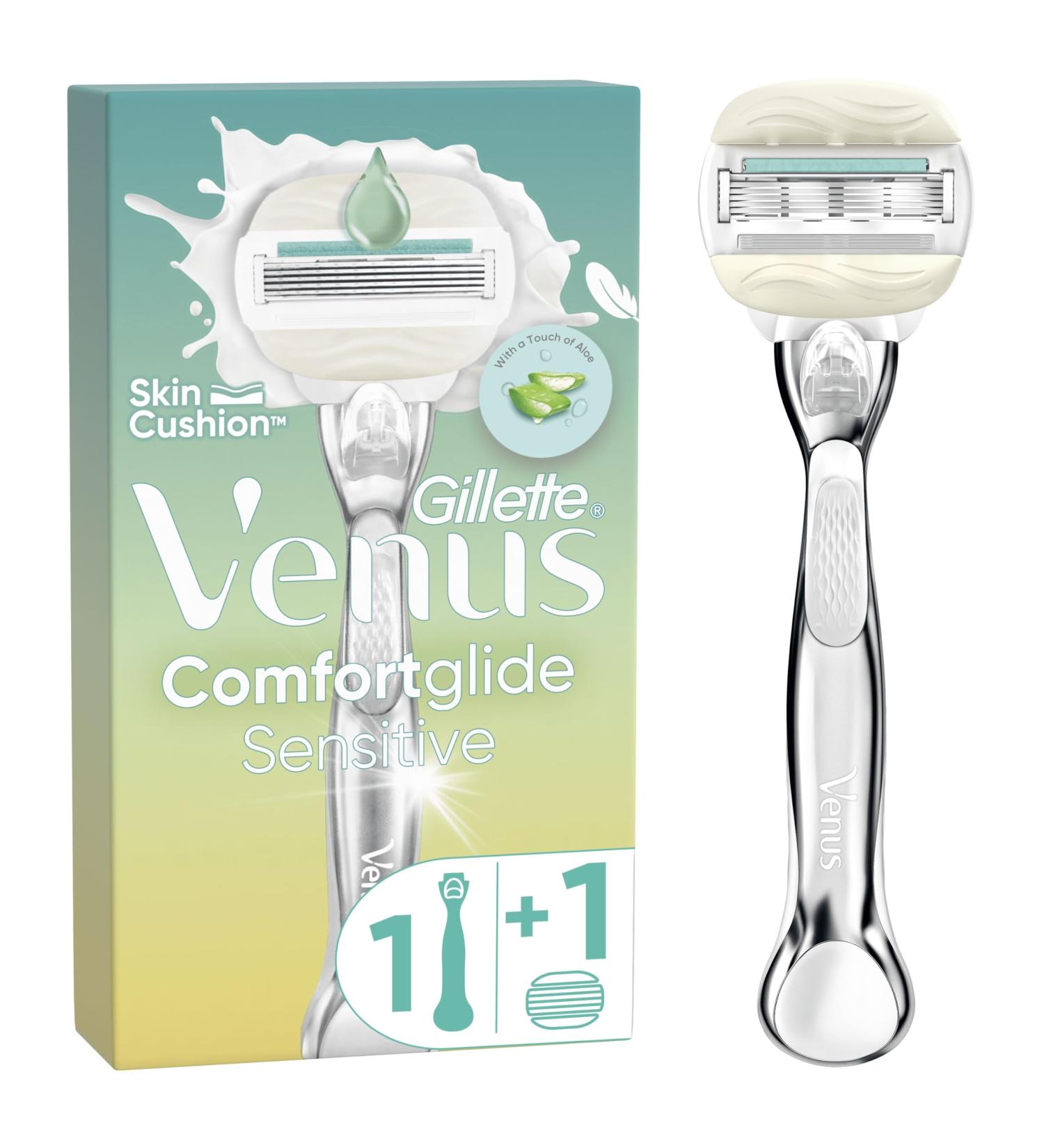 Gillette Venus ComfortGlide Moisturizing Flexible Bars for a Comfortable Shave for Sensitive Skin Swivel Head Adapts to Body - Buy Online on GoSupps.com