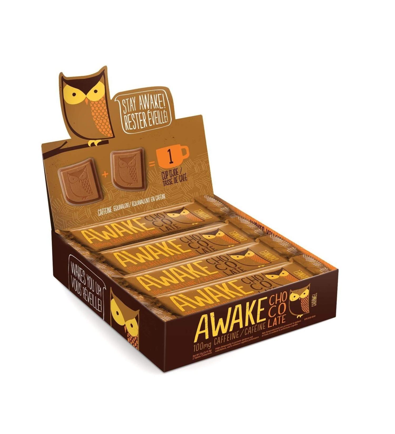 Awake Caffeinated Chocolate Bars - 12 Pack (Caramel)