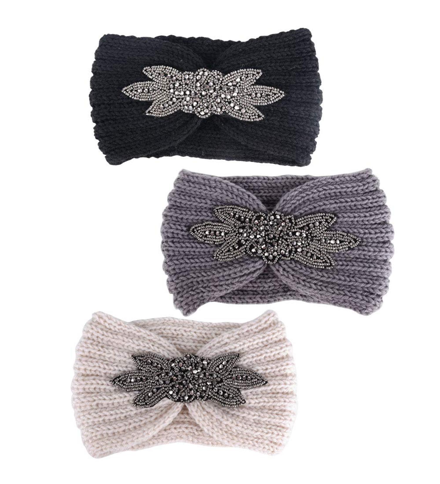 3 Pack Women's Headbands - Stylish Gray Black & Cream Hair Bands for All Seasons - Buy Online on GoSupps.com