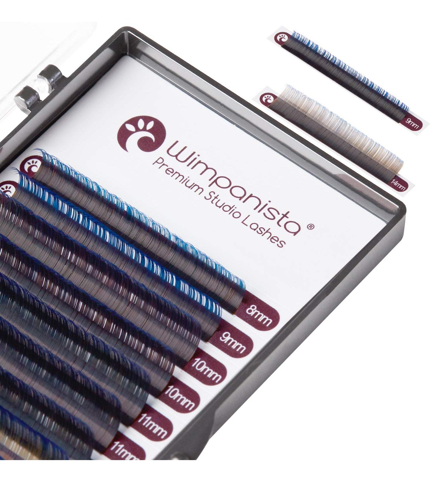 Shop Ombr Blue Silk Eyelashes C Curl - 0.07mm Thickness 8-14mm Mix - Volume Lashes - 16 Strips for Stunning Extensions - Buy Online on GoSupps.com