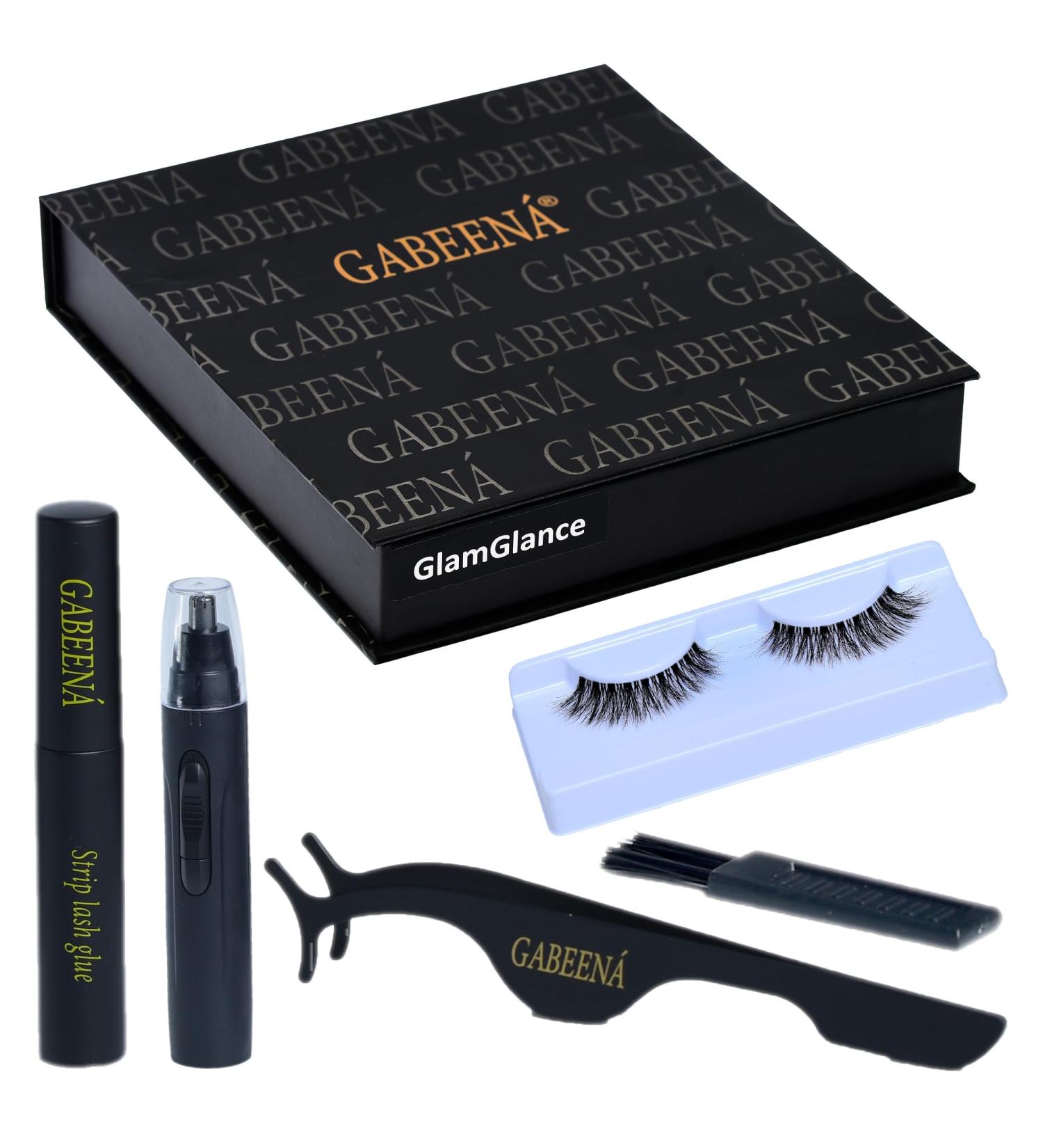 Shop Gabeena Fake Eyelash Extension Kit - Reusable Waterproof False Eyelashes with Glue Applicator & Brush - Perfect for Beginners - Buy Online on GoSupps.com