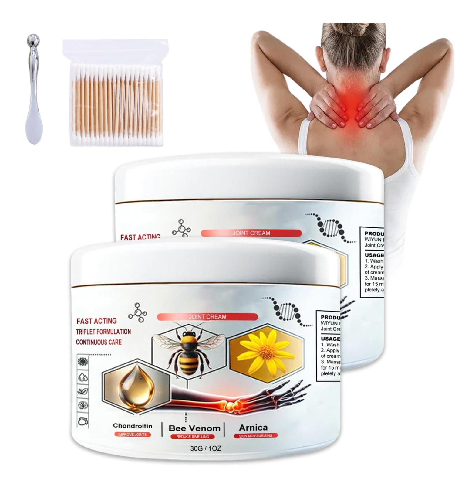 Buy Landrain 2pcs Bee Venom Ointment - Soothing Relief for Arms Waist Hips Feet & Legs | Best Bee Cream for Pain Relief - International Shipping Available - Buy Online on GoSupps.com